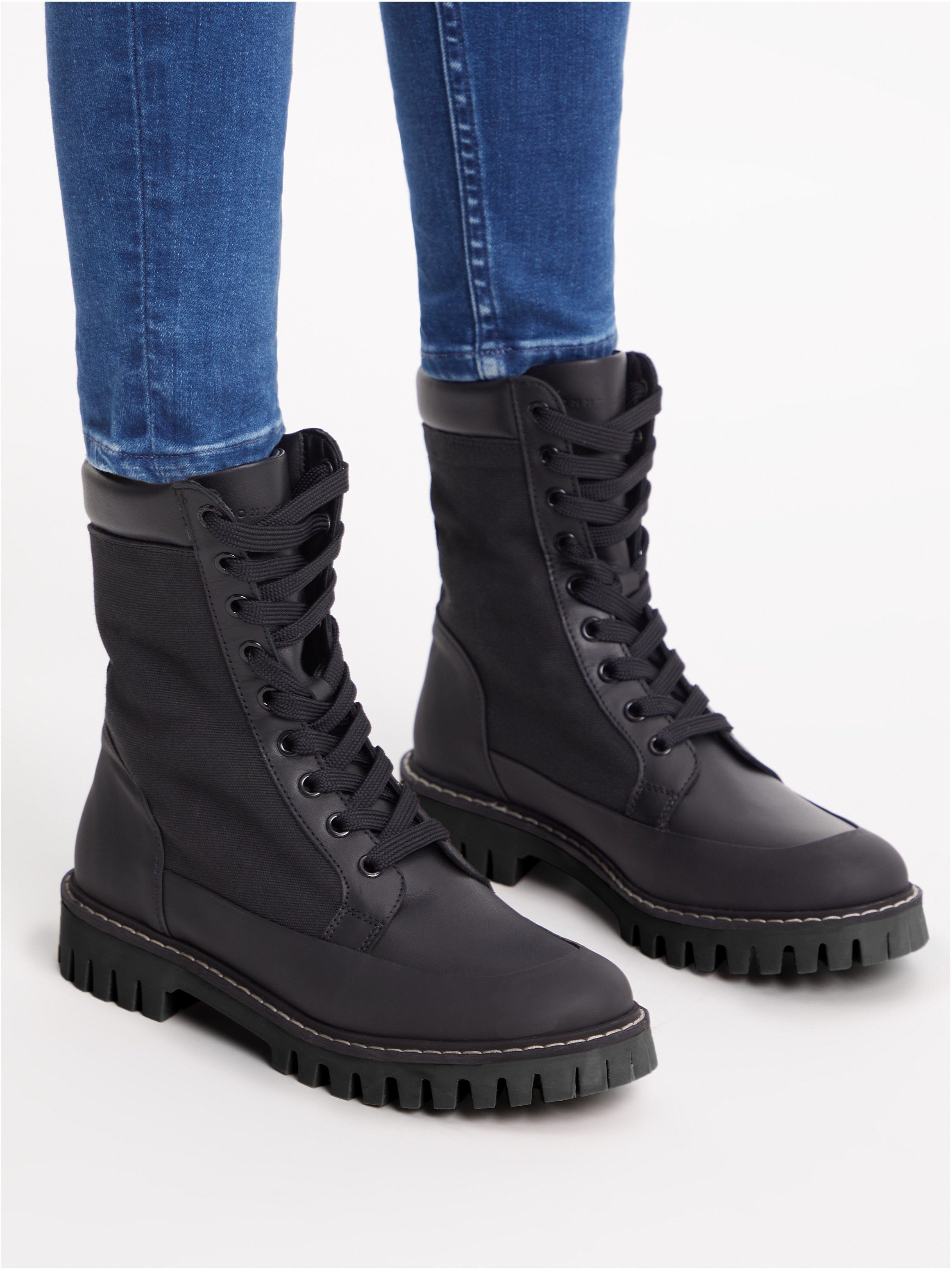 BOOT CASUAL schwarz LACE UP derbem Schnürboots in Style Hilfiger TH Tommy