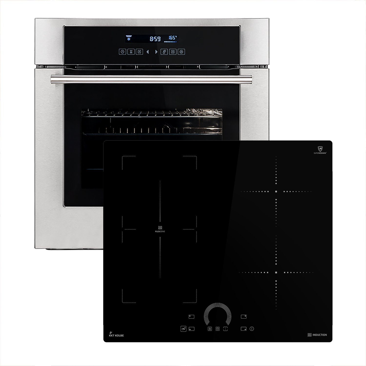 KKT KOLBE Backofen-Set KKT KOLBE Backofen und Induktionskochfeld SET8015IH592FZ, mit siehe Bilder/Beschreibung, 60cm Einbau-Backofen EB8015ED + 59cm Induktionskochfeld IH85901FZ