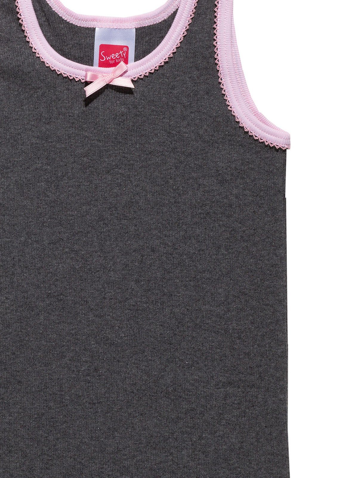 Doppelripp Sparpack 4er 4-St) Kids Sweety Unterhemd carbon hohe for Achselhemd (Spar-Set, Markenqualität Mädchen
