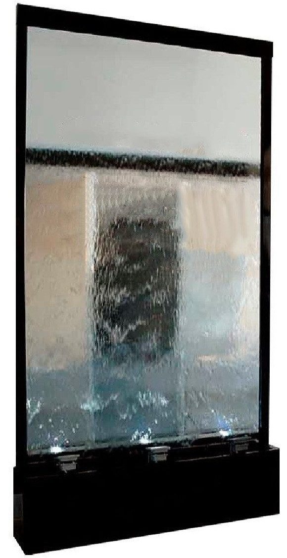 Xlmoebel Zimmerbrunnen Wasserwand Säule mit LED-Beleuchtung und Wasserfall-Effekt, (Water Wall), Hergestellt in Europa