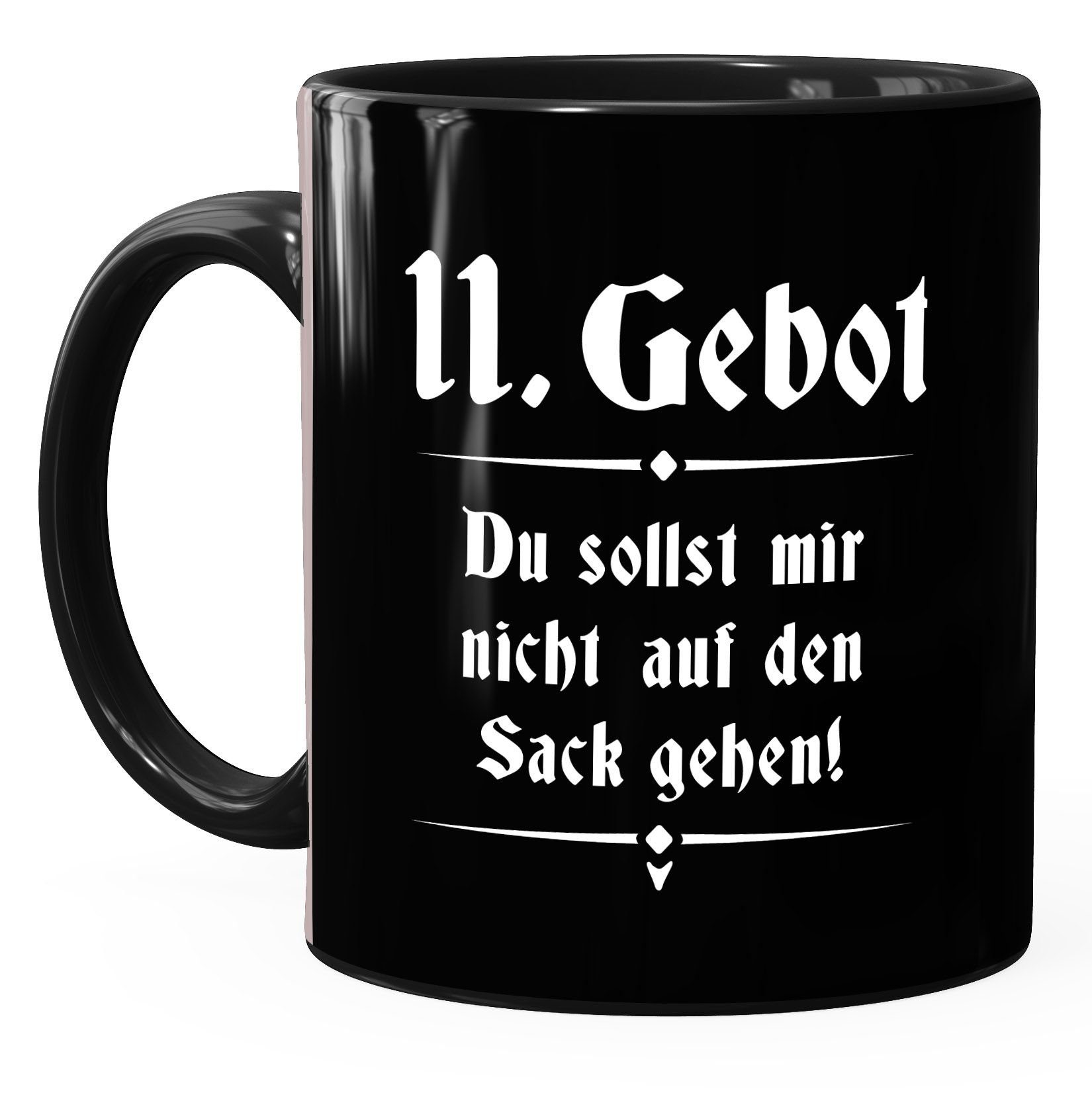 MoonWorks Tasse Kaffee-Tasse mit Spruch 11. Gebot du sollst mir nicht auf den Sack gehen Bürotasse lustige Kaffeebecher MoonWorks®, Keramik – Bild 2 von 4