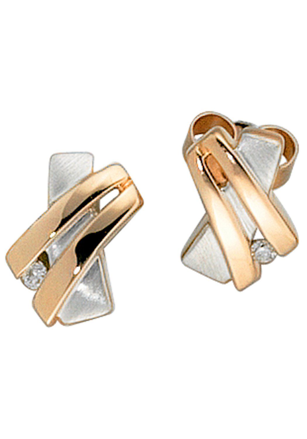 JOBO Paar Ohrstecker, 585 Roségold bico...