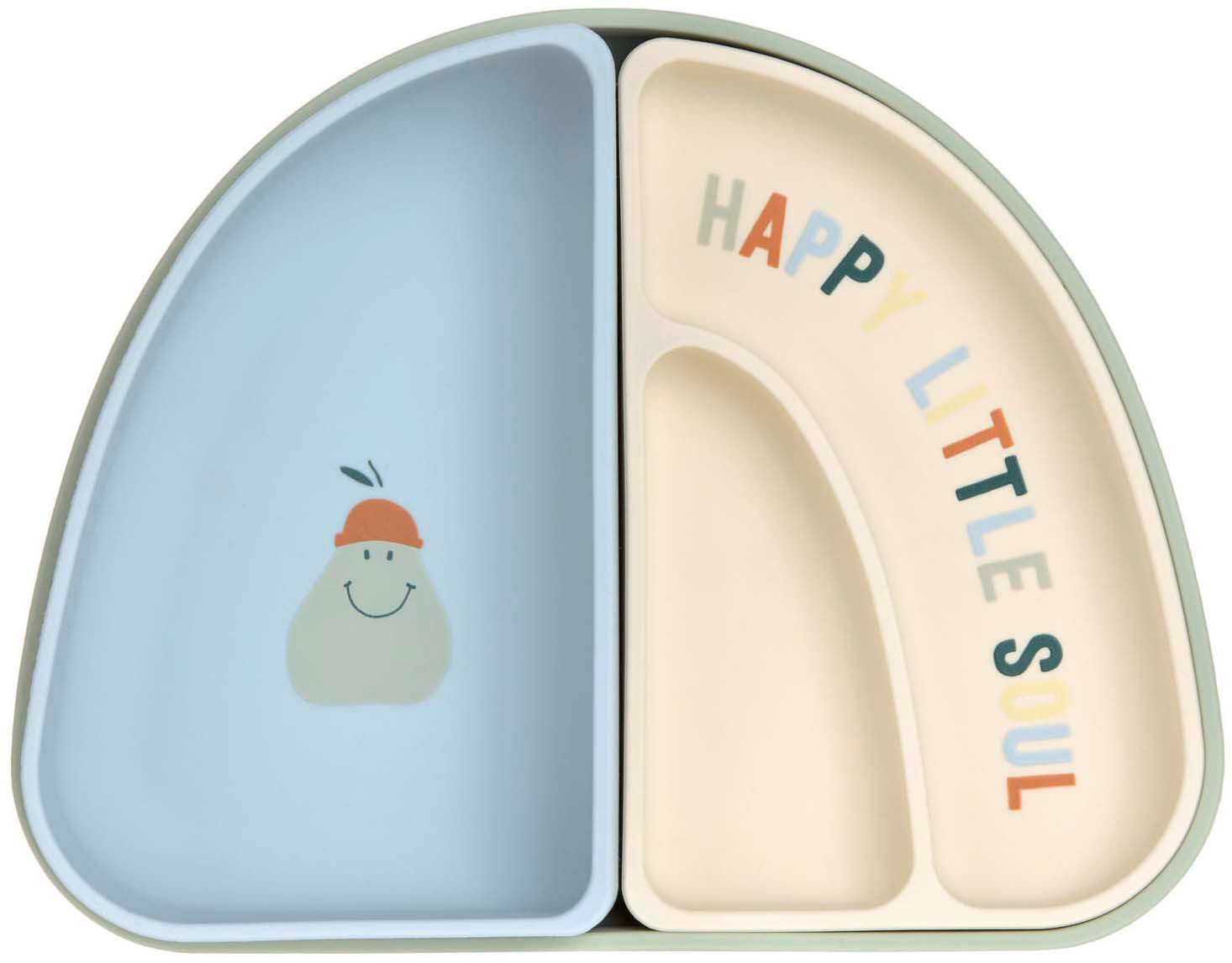 LÄSSIG Kindergeschirr-Set Happy Fruits Zitrone, Silikon (3-tlg), Silikon