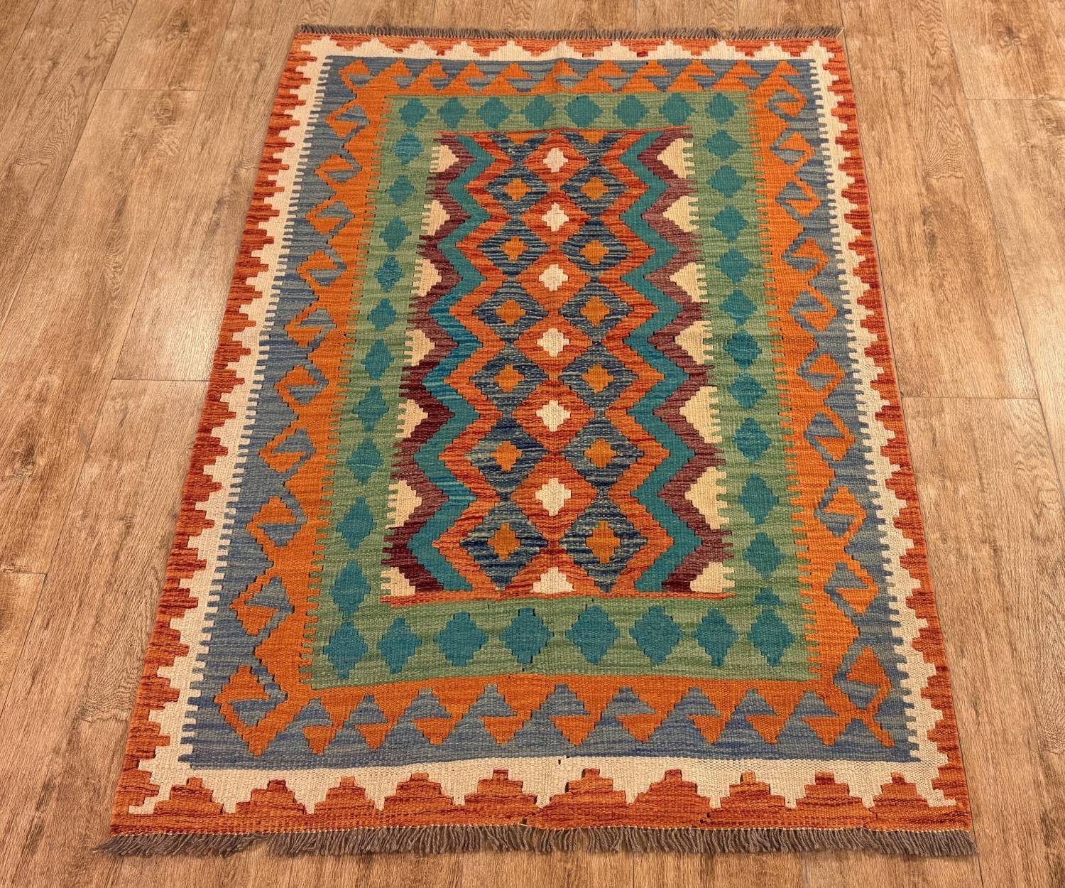 Rug Studios Teppich KELIM ORIGINAL HANDGEARBEITET, Rechteckig, Höhe: 5 mm, Handgewebt, 100 x 147 cm, Multi