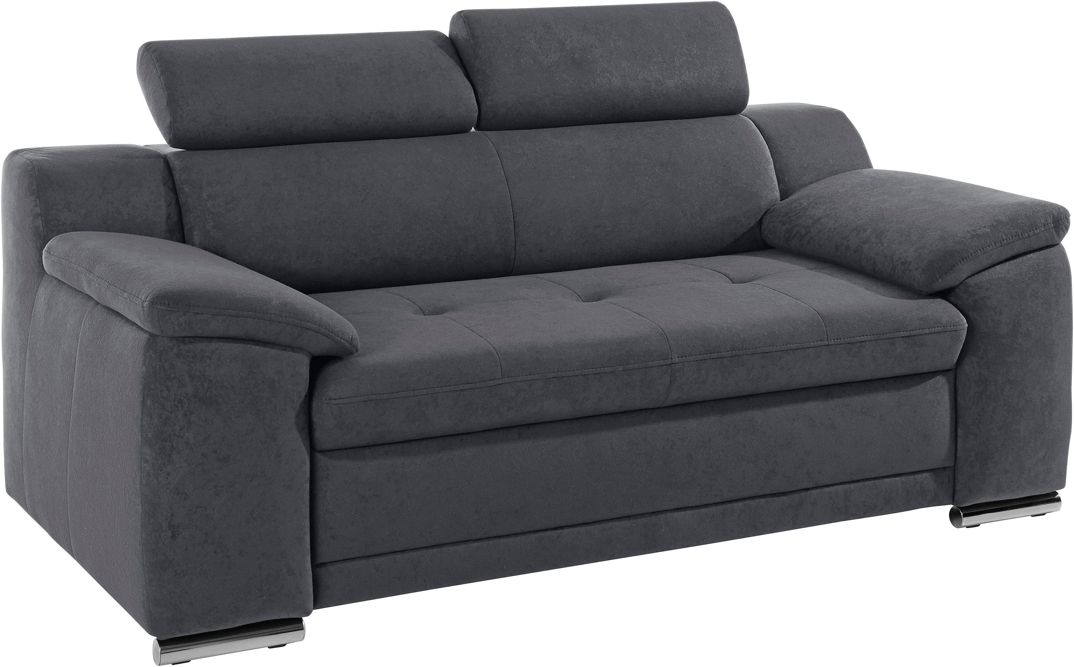 sit&more 2-Sitzer Andiamo, B: 180 cm, Kopfteilverstellung, komfortable Sitzhöhe 43 cm, Frei im Raum stellbar, hochwertige Verarbeitung, stilvolles Design