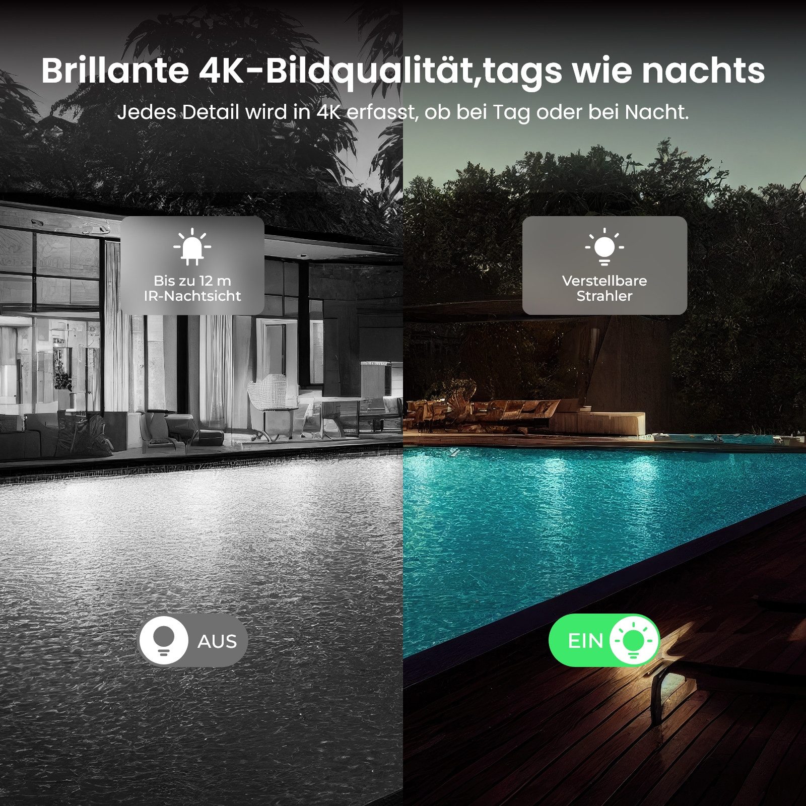 Reolink Überwachungskamera 4K PoE PT Überwachungssystem (Außenbereich, 8MP,360° Auto-Tracking, 8-Kanal NVR mit 2TB HDD,Smarte KI-Erkennung)