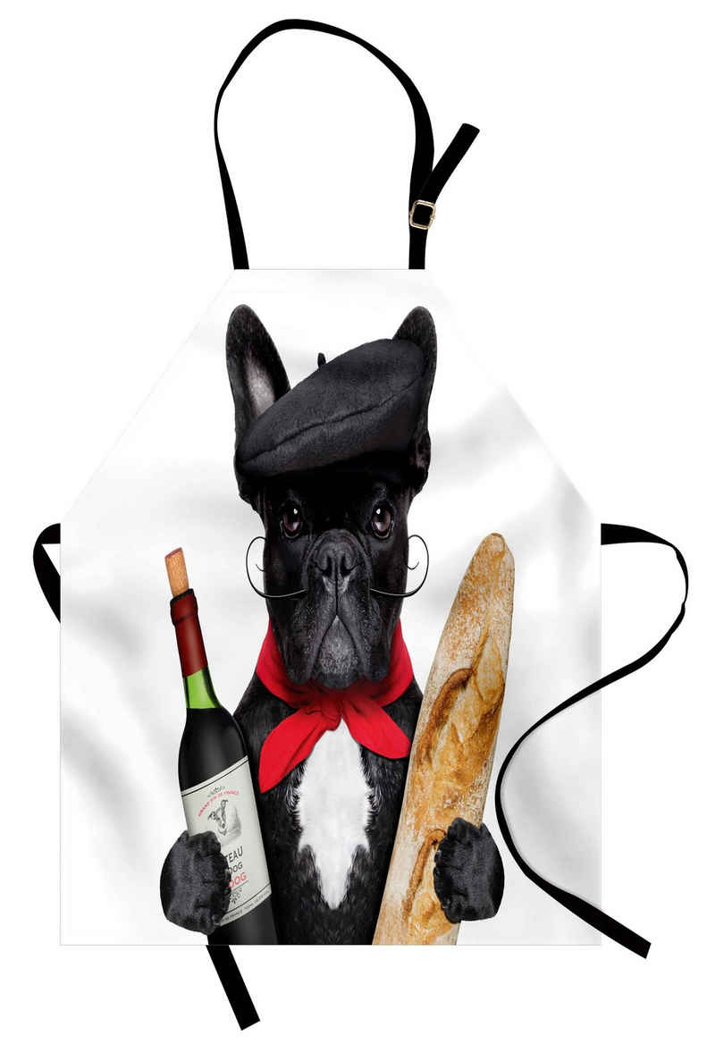 Abakuhaus Kochschürze Höhenverstellbar Klare Farben ohne verblassen, Bulldogge Französisch Hund Rotwein