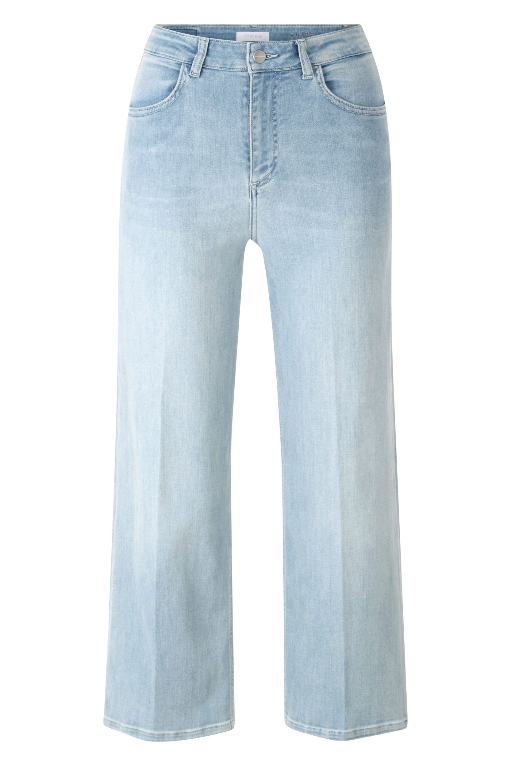 RICHROYAL Slim-fit-Jeans Culotte Light Blue Satin Denim, denim blue
