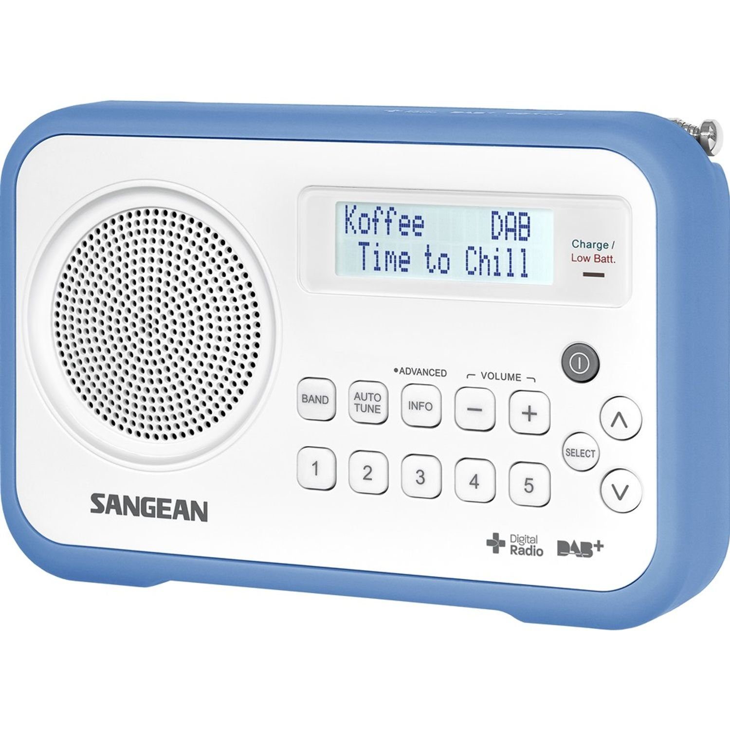 Sangean DPR-67 DAB+ / FM-RDS Digitalempfänger Digitalradio (DAB) (DAB) weiß/blau