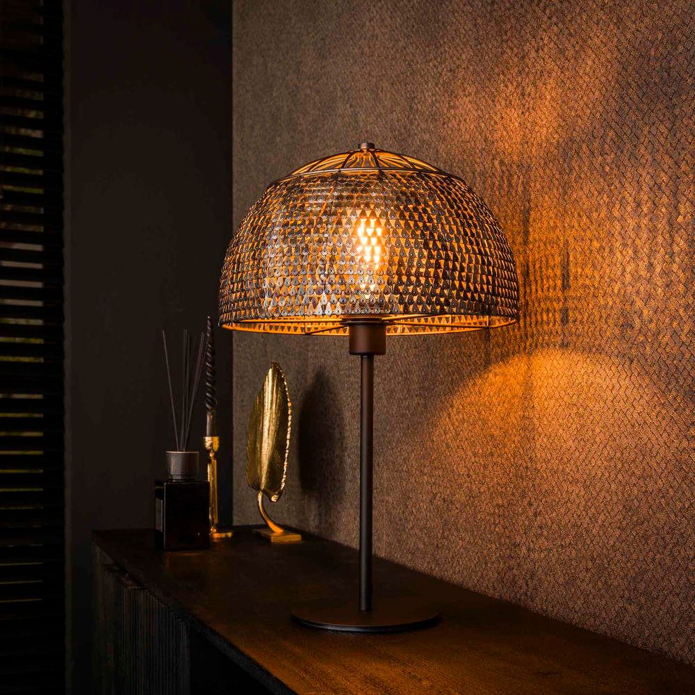 famlights Tischleuchte famlights, Tischleuchte Devin in Braun-antik E27