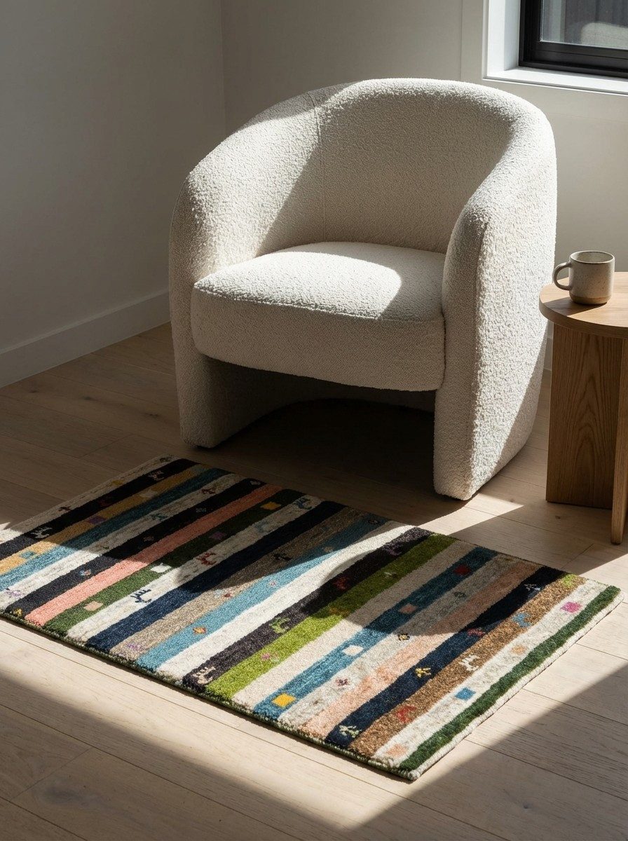 Looma Hochflor-Teppich Gabbeh Sonnat 93x61cm, rechteckig, Höhe: 15 mm, Sonnat, Schurwolle, Unikat