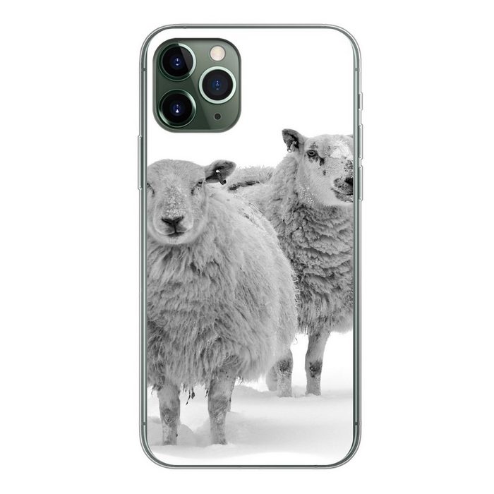 MuchoWow Handyhülle Schafe - Schnee - Weiß Handyhülle Apple iPhone 11 Pro Smartphone-Bumper Print Handy