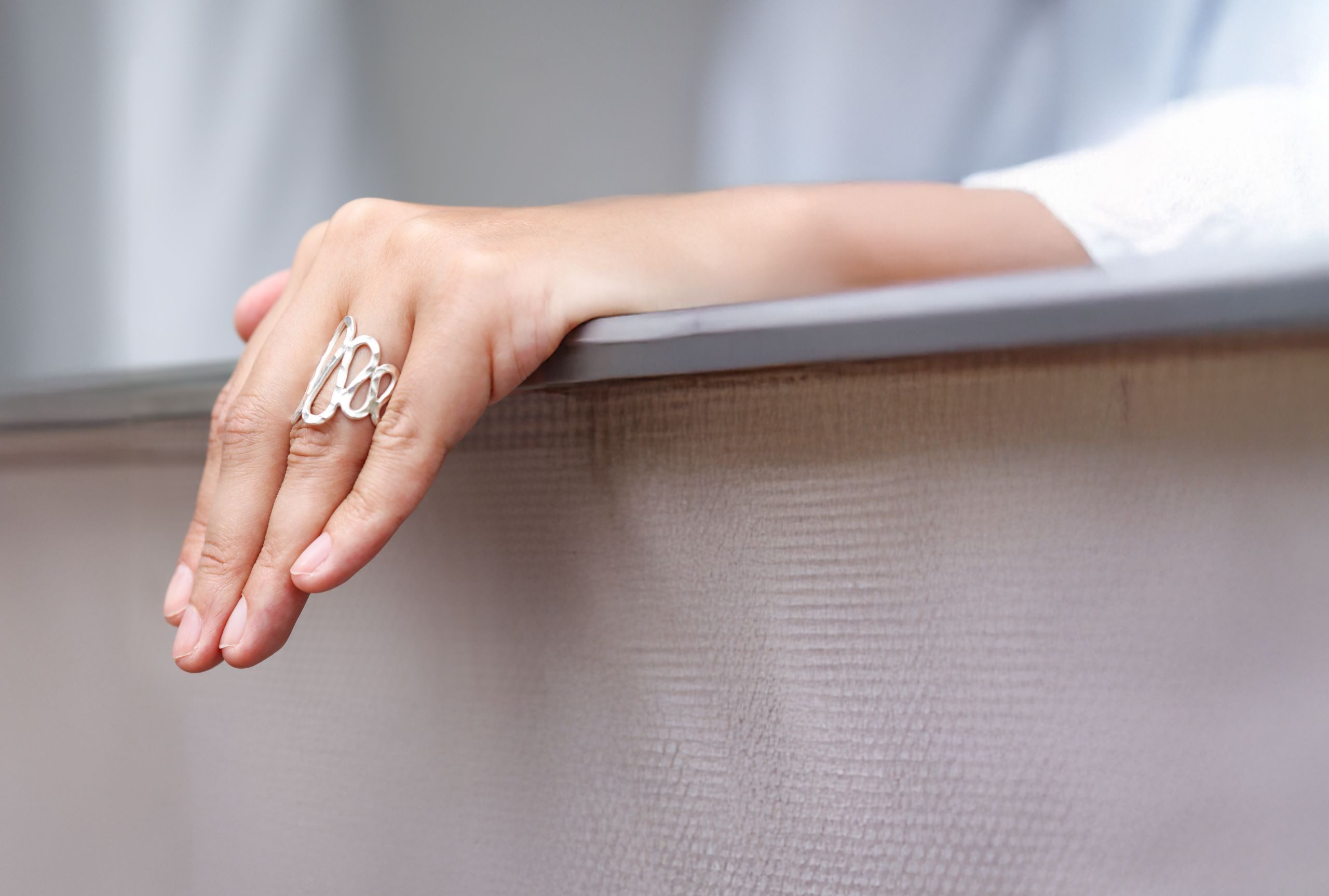 SILBERMOOS Silberring Gehämmerter Ring in Wellenstruktur, 925 Sterling Silb günstig online kaufen