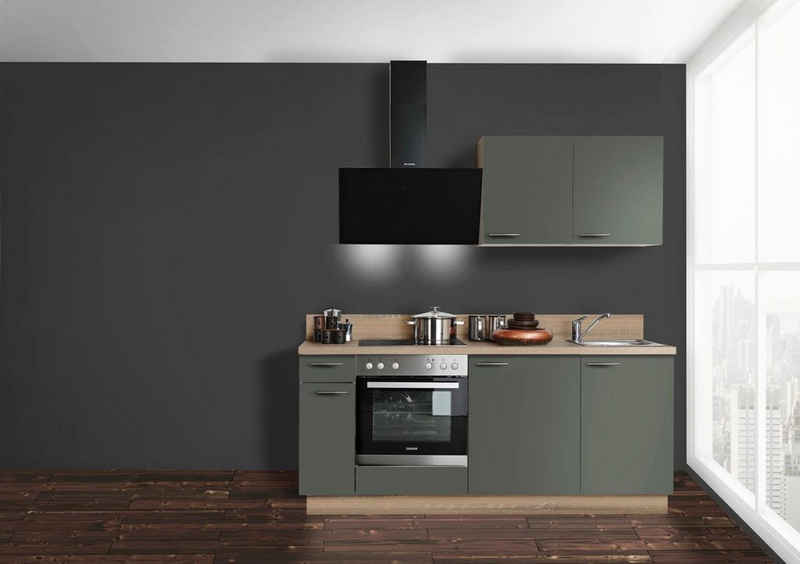 Express Küchen Küche Scafa, vormontiert, ohne E-Geräte, Vollauszug, Soft-Close, Breite 200 cm