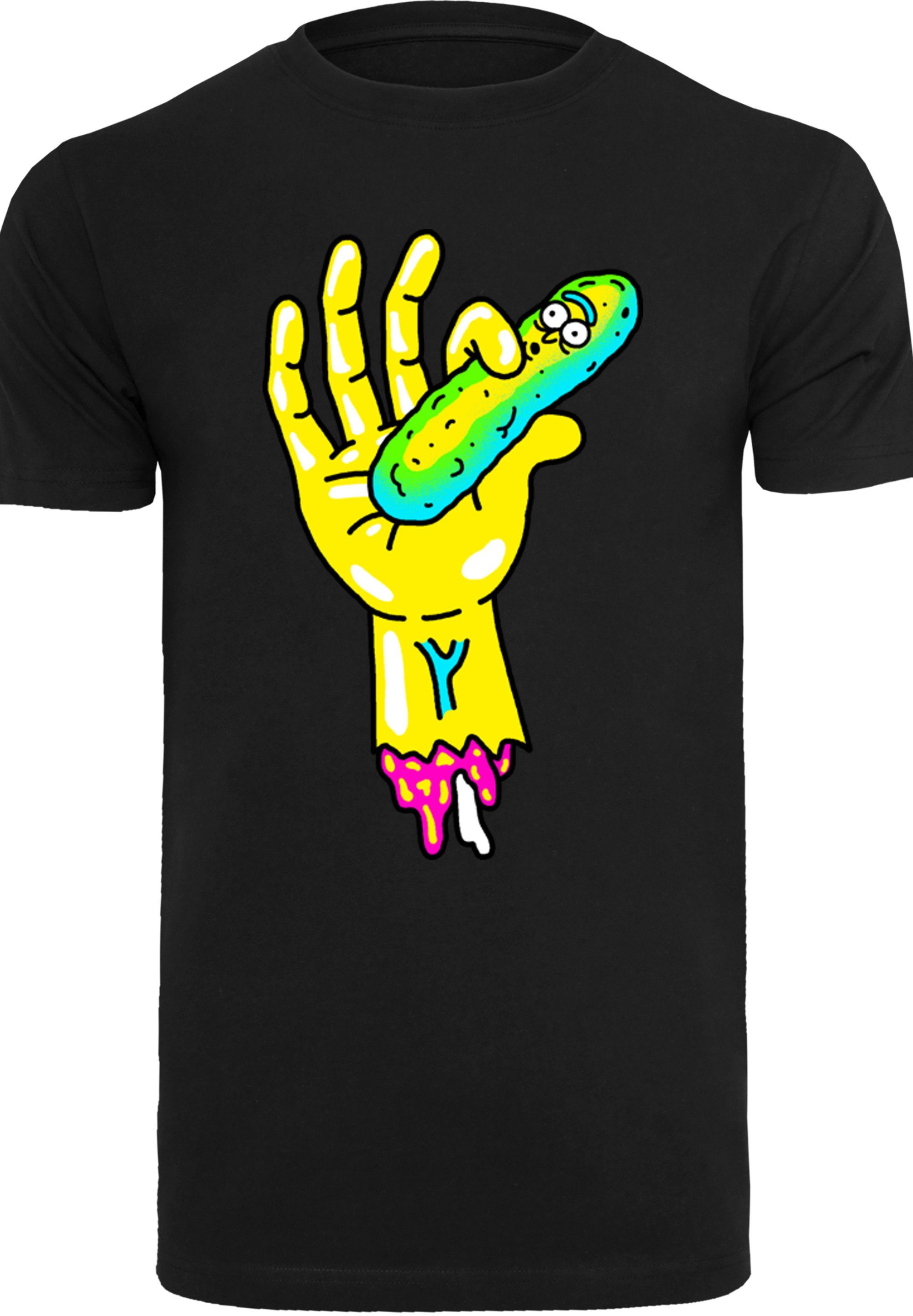 schwarz Hand F4NT4STIC T-Shirt and Pickle Morty Print Rick