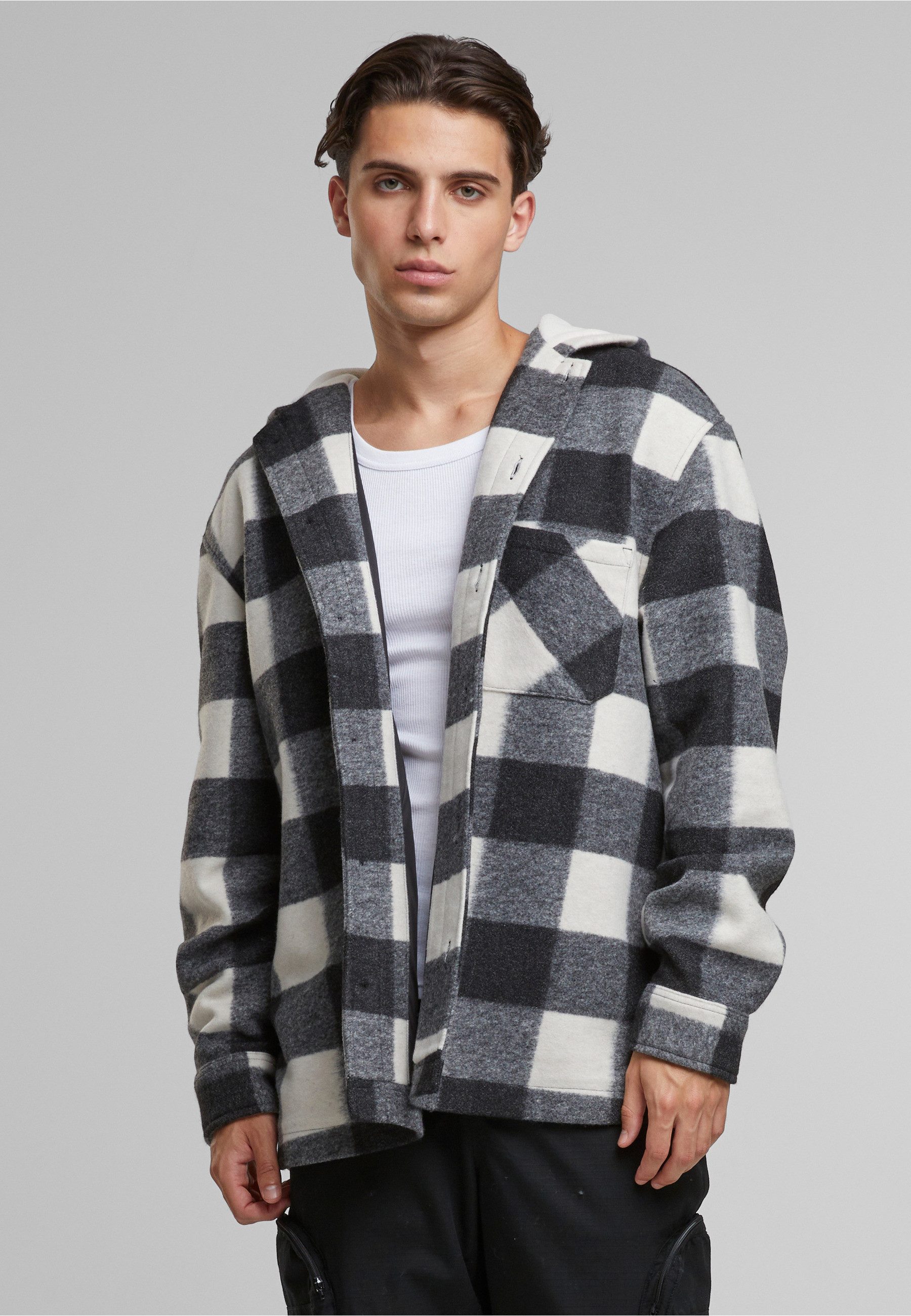 URBAN CLASSICS Allwetterjacke Urban Classics Big Check Jacket With Hood (1-St)