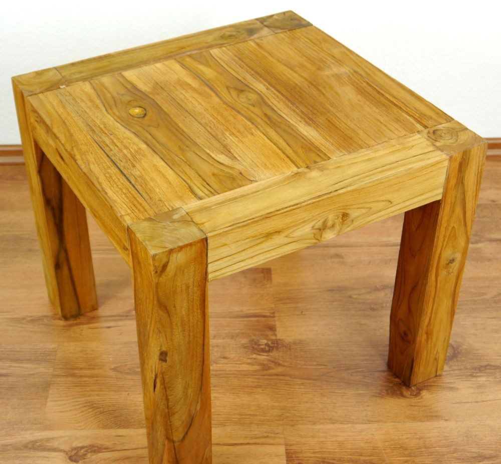 livasia Couchtisch Beistelltisch aus Java - 50x50x45cm - Teakholz, Handarbeit