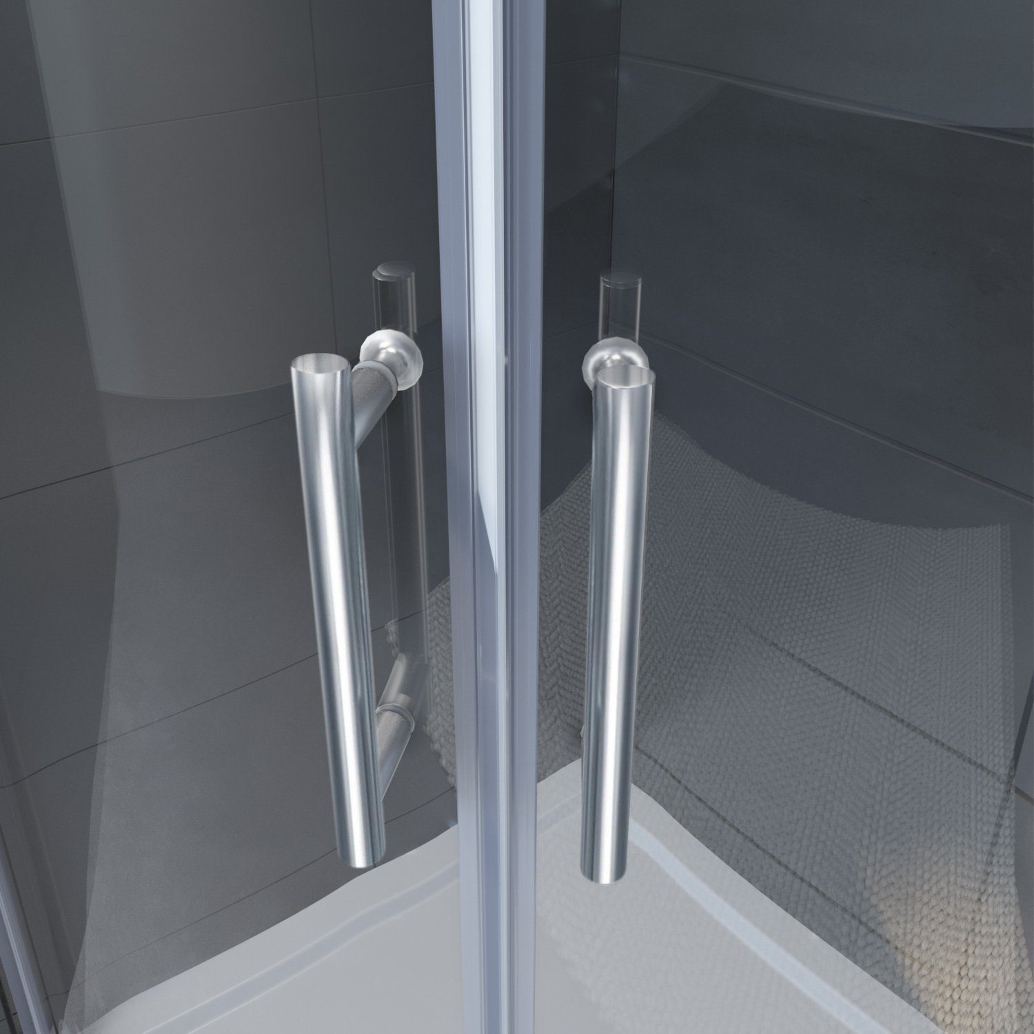SONNI Runddusche Duschkabine Runddusche Schiebetür Viertelkreis ESG (80cm-100cm), Einscheibensicherheitsglas, Höhe 185 cm – Bild 5 von 5