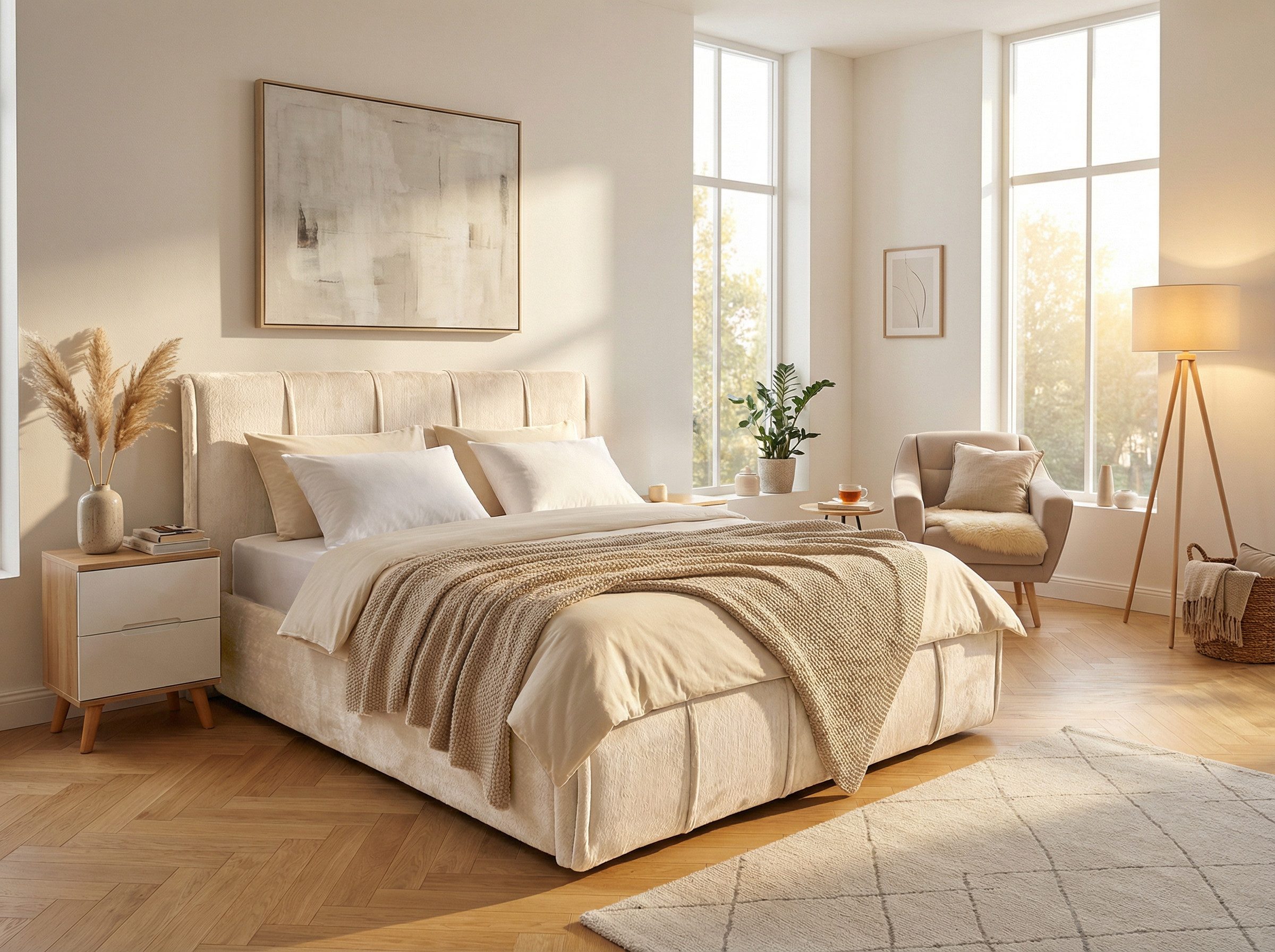 OTTO home Polsterbett EVELLINA in der Größe 180x200 cm, mit flauschigem Stoff bezogen, wahlweise mit Lattenrost und King-Matratze (28cm)