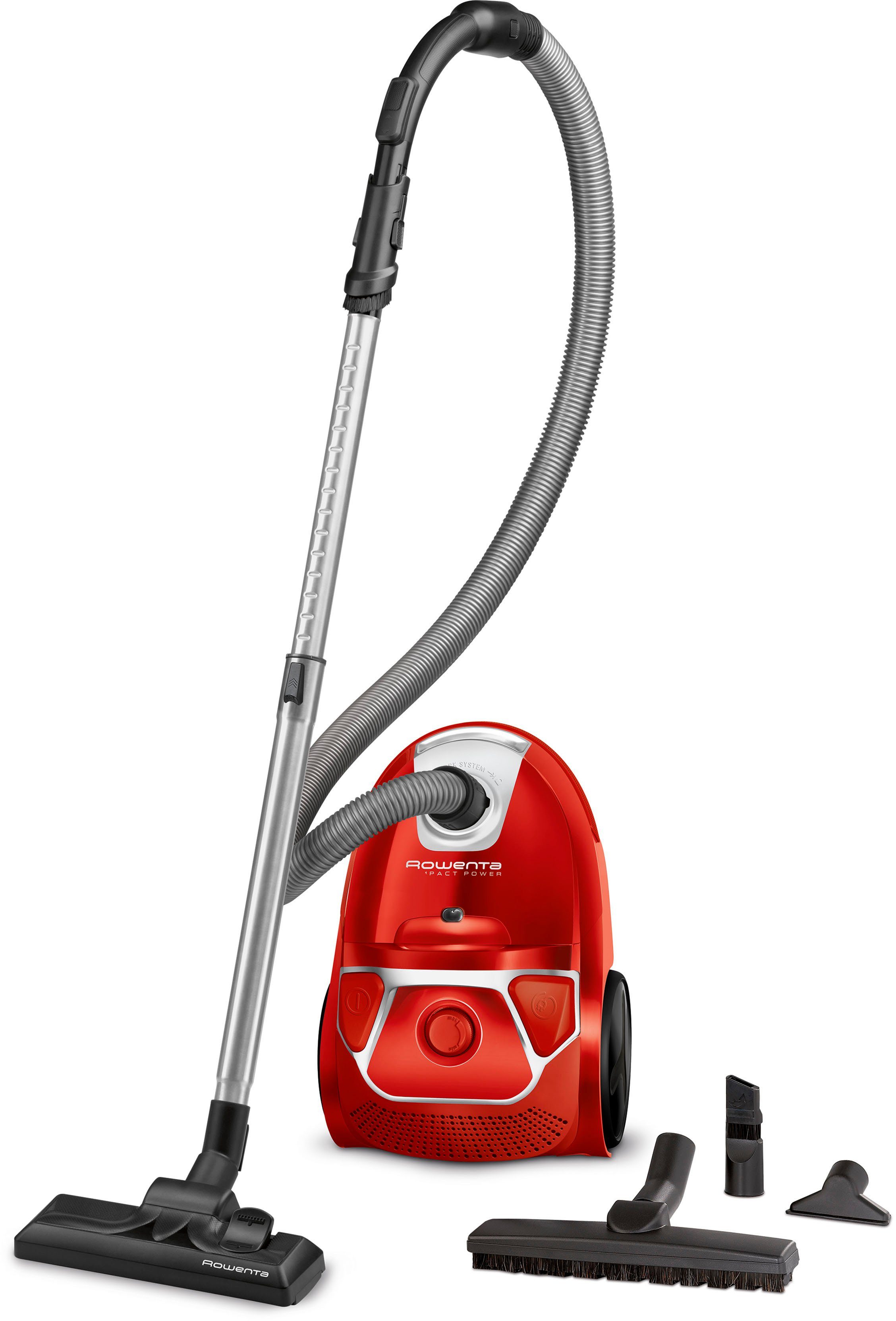 Rowenta Bodenstaubsauger Compact Power mit Beutel, 750 W, 3 L Kapazität, für alle Bodenarten, 750 W, mit Beutel, geringer Energieverbrauch, kompakt, einfache Aufbewahrung, RO3953