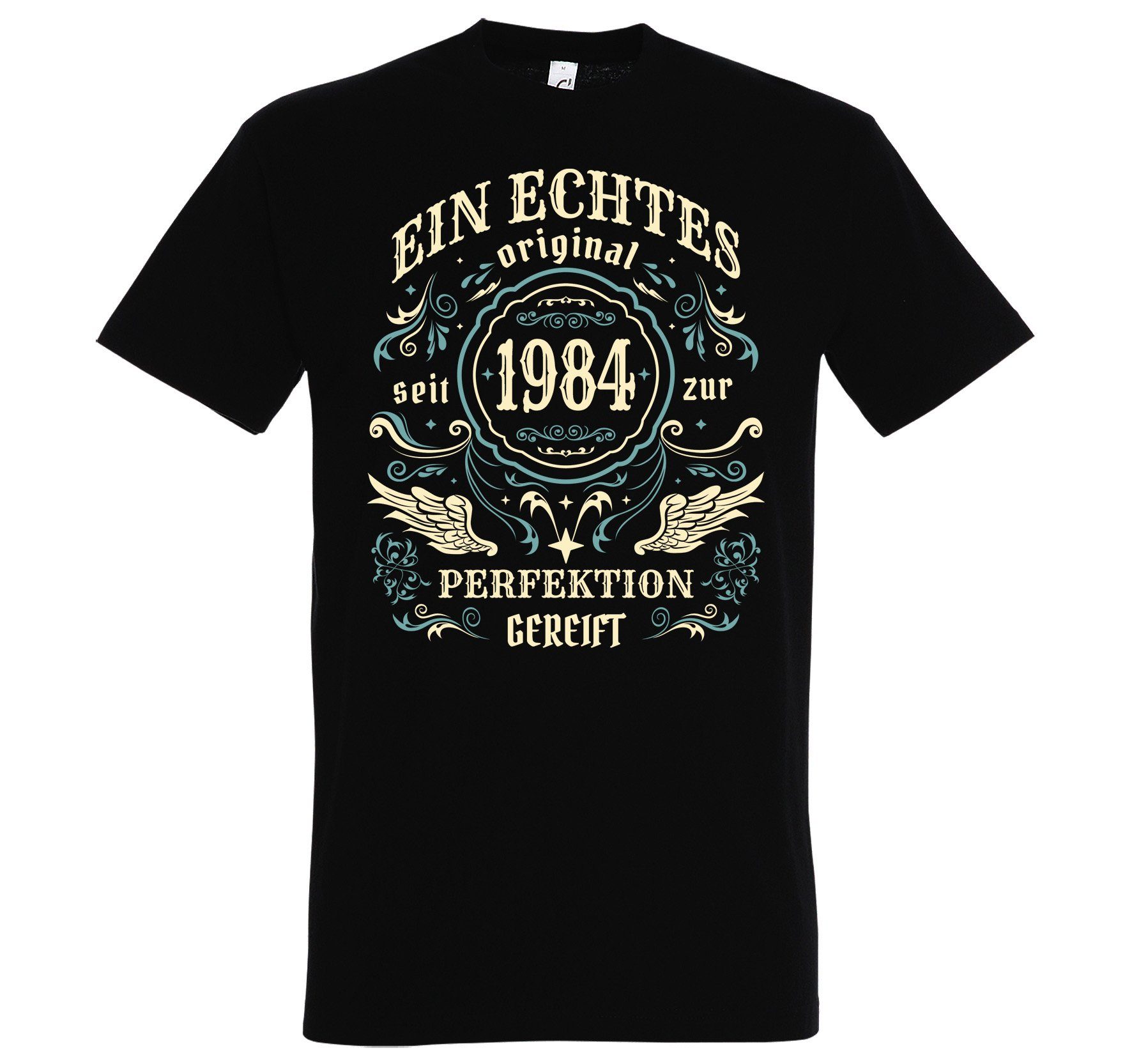 Geburtstag T-Shirt Herren Geburtstag Youth 40. mit T-Shirt Original zum 2024 Seit Designz Schwarz 1984 Spruch lustigem