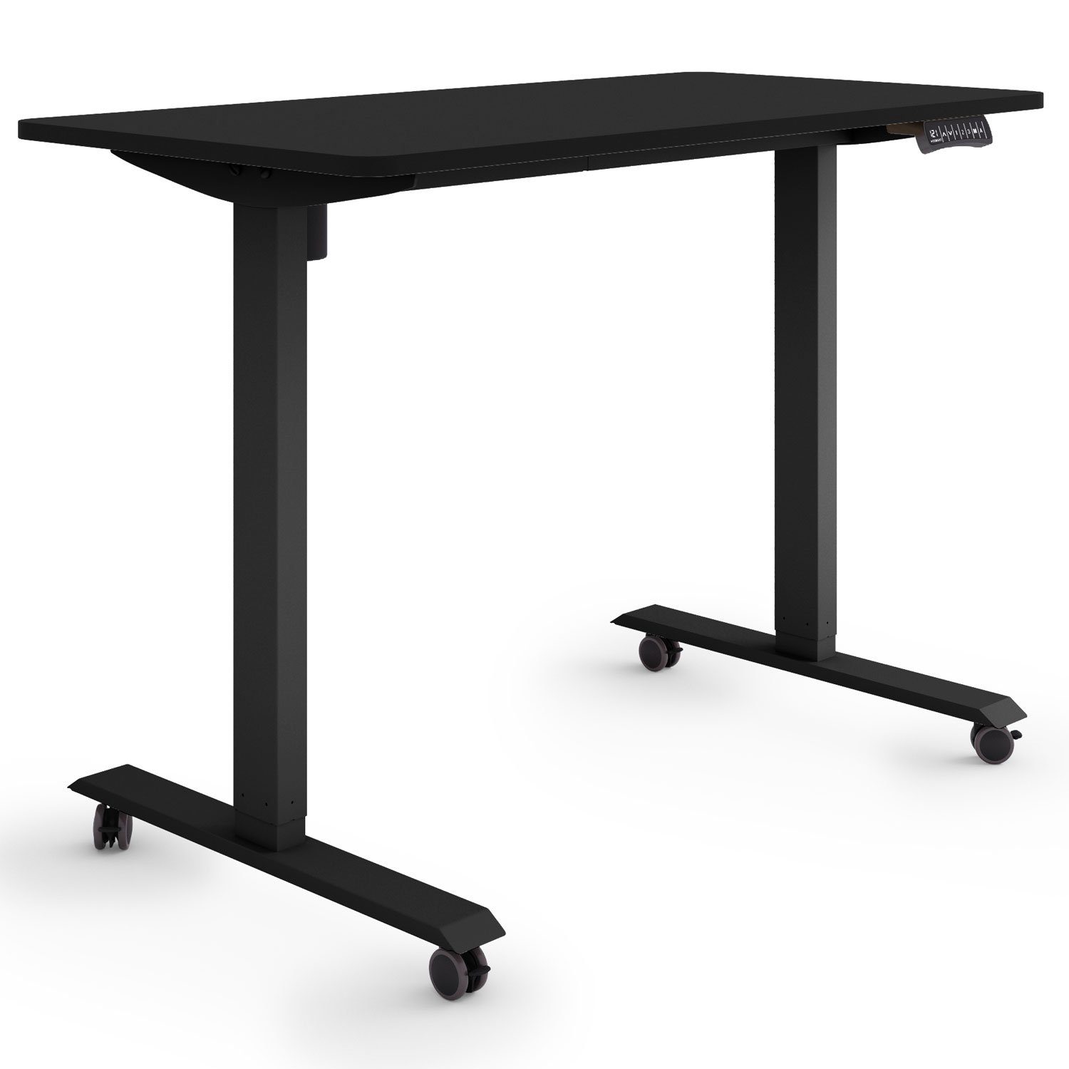 Schreibtisch x auf / Tischplatte: ESMART Schreibtisch ETX-121 Schwarz höhenverstellbarer cm 60 Rahmen: Rollen Elektrisch Schwarz Germany, 120 ESMART