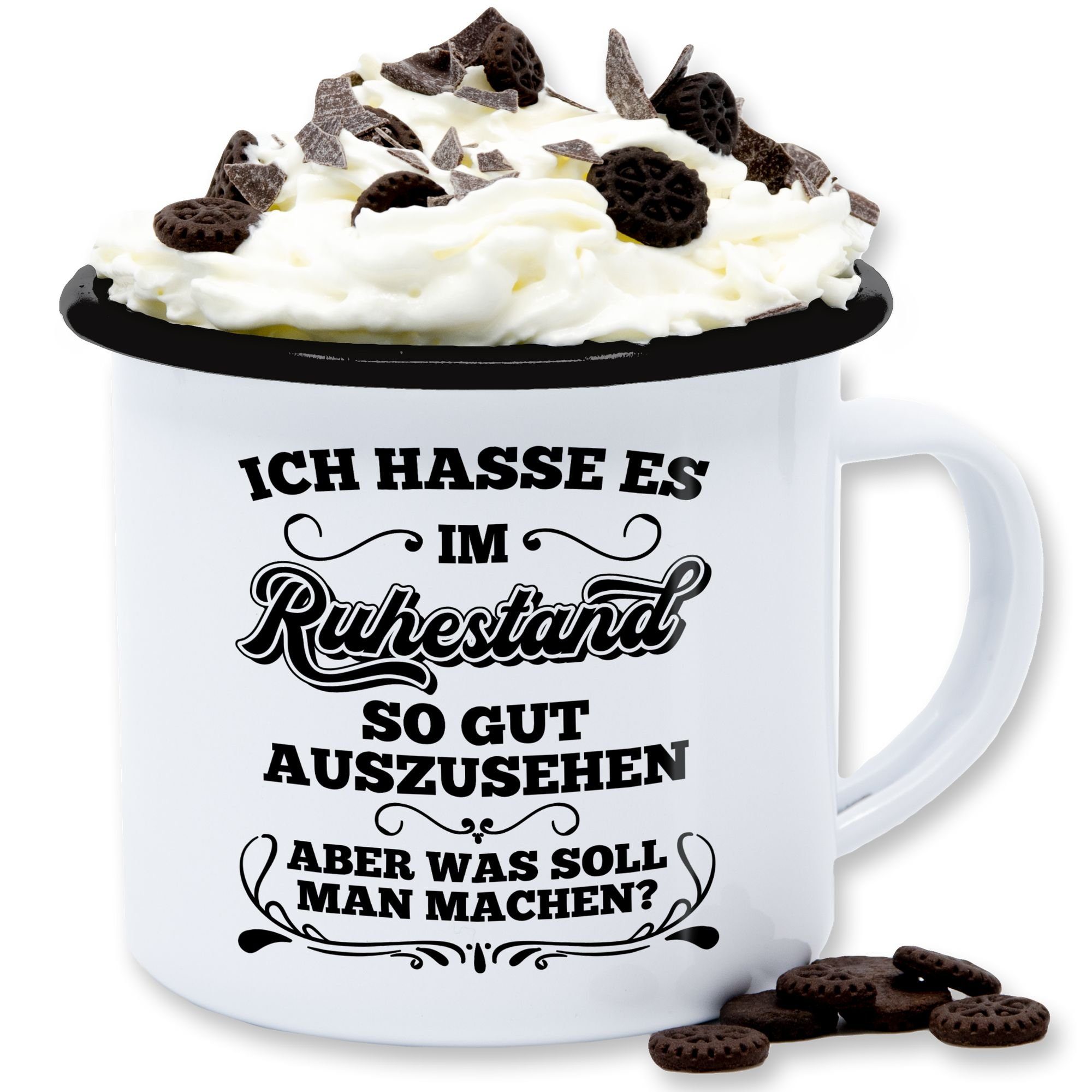 was Ich Kaffeetasse Geschenk Tasse Aber auszusehen 2 Rente im hasse Shirtracer Weiß Ruhestand Stahlblech, gut man machen, so soll Schwarz - es