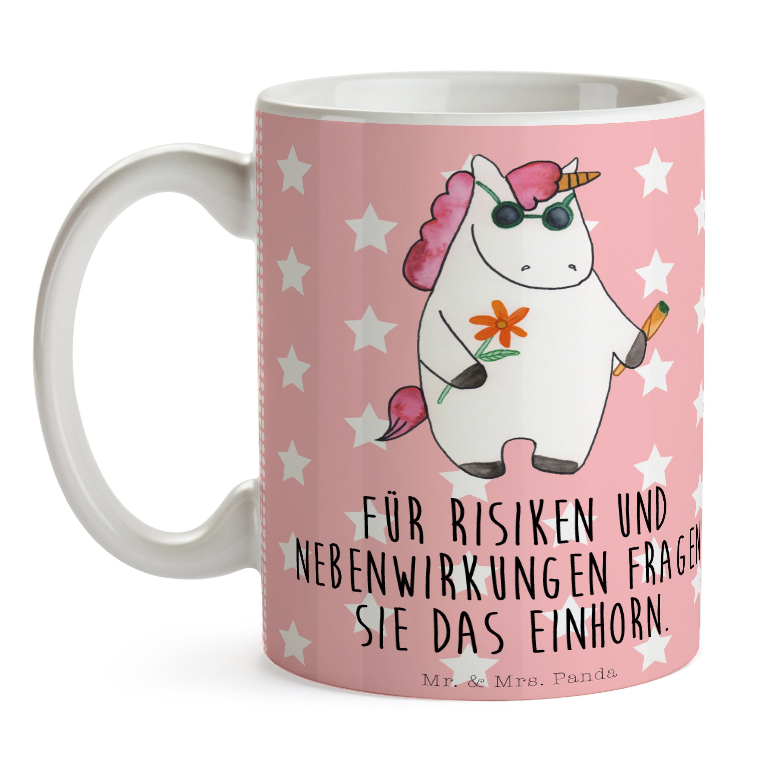 Mr. & Mrs. Panda Tasse Einhorn Woodstock - Pegasus, Keramik Geschenk, Rot - Deko, Ei, Pastell Einhorn