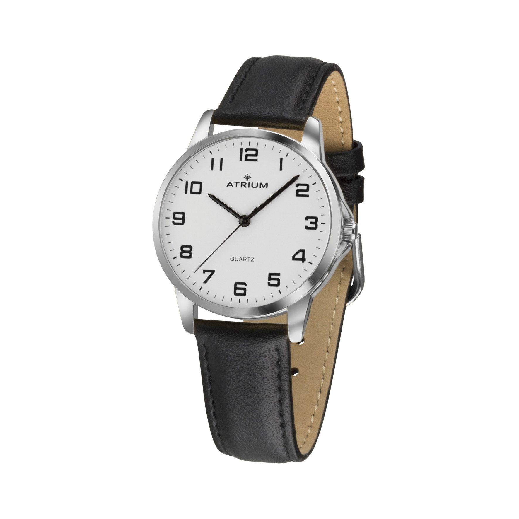 Atrium Quarzuhr A37 Damen Armbanduhr Lederband, analog klassisch schlicht modern deutlich Geschenk Ø 27 mm