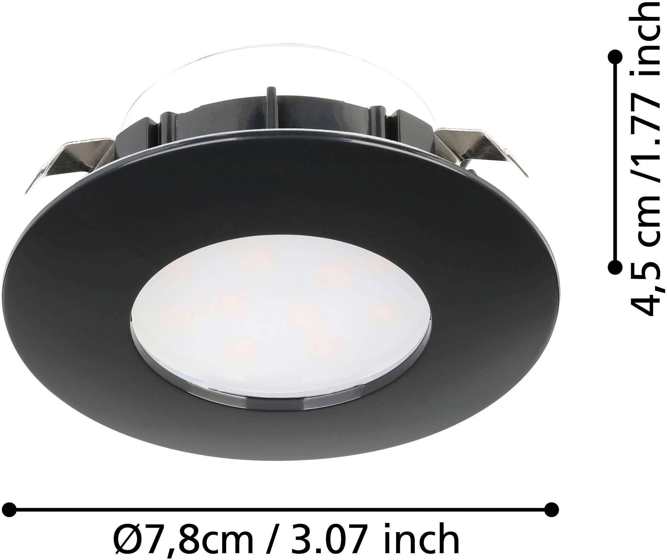 EGLO Deckenleuchte PINEDA, LED fest integriert, Warmweiß, Deckenleuchte in schwarz aus Kunststoff - 4,9W - Warmweiß
