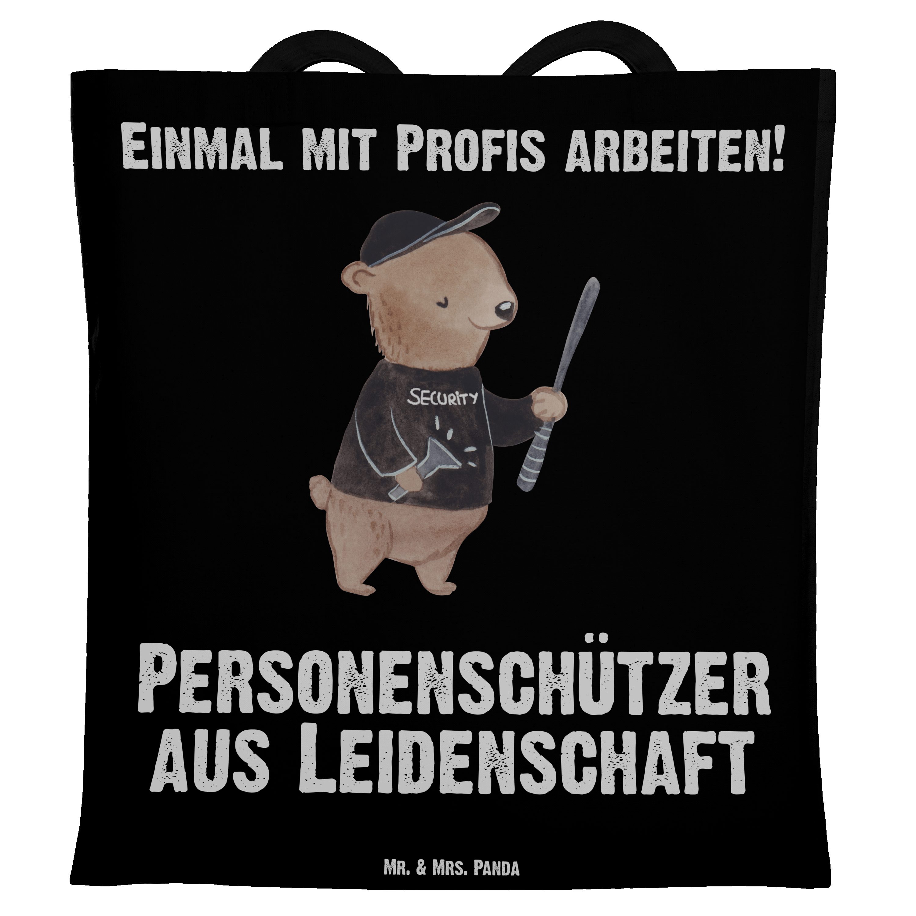 Schwarz (1-tlg) Tragetasche aus Mr. & Leidenschaft Personenschützer Geschenk, Panda - Mrs. Einkaufstasch -