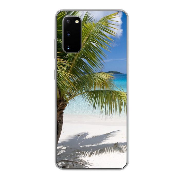 MuchoWow Handyhülle Tropische Palmen am Strand Phone Case Handyhülle Samsung Galaxy S20 Silikon Schutzhülle