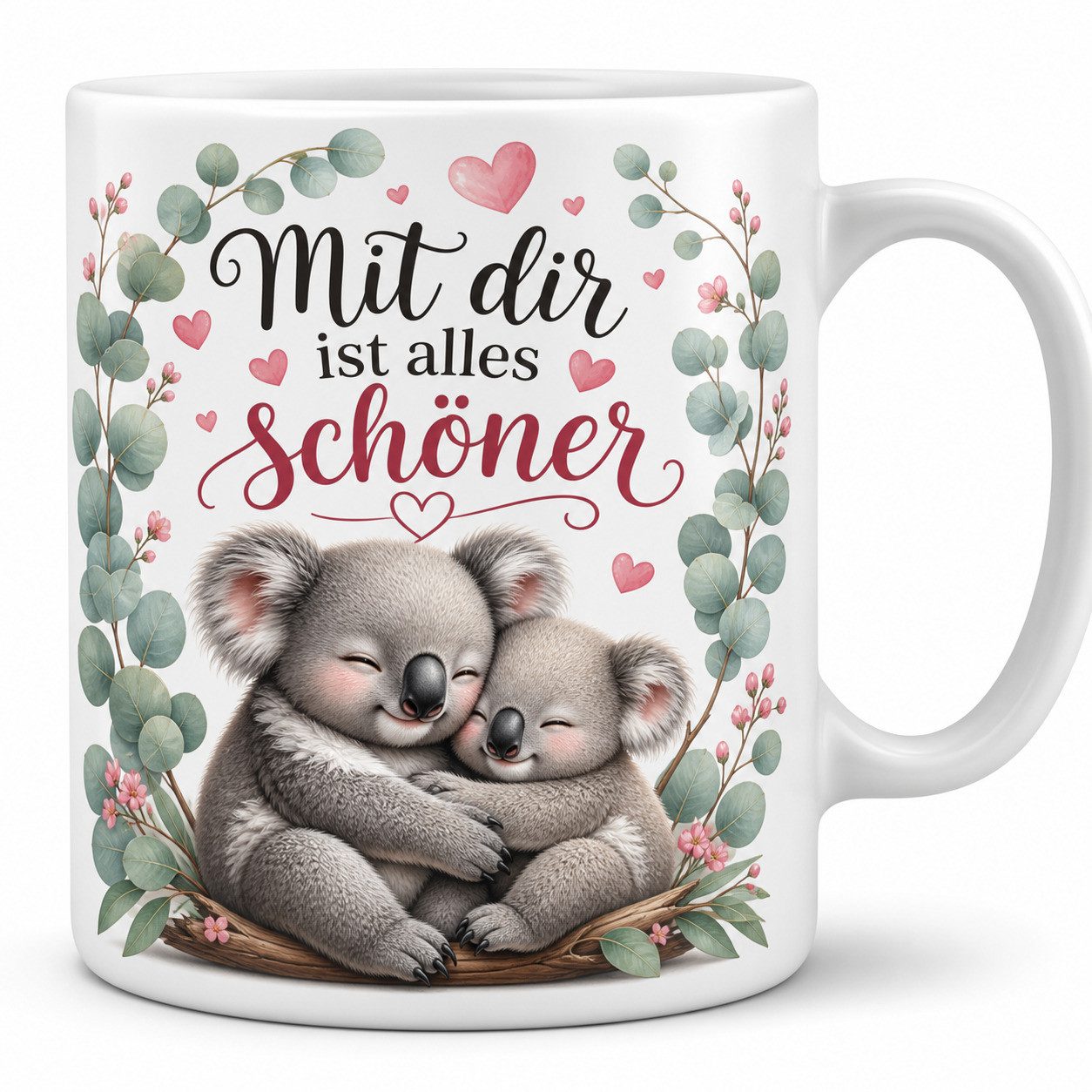 WS-Trend Tasse Koala Liebestasse mit Liebesspruch - Geschenk zum Jahrestag beidseitig, Keramik