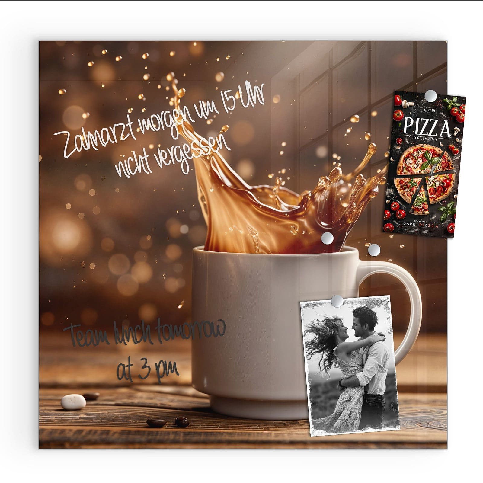 Primedeco Magnettafel Glas Kaffee Spritzer Pinnwand günstig online kaufen
