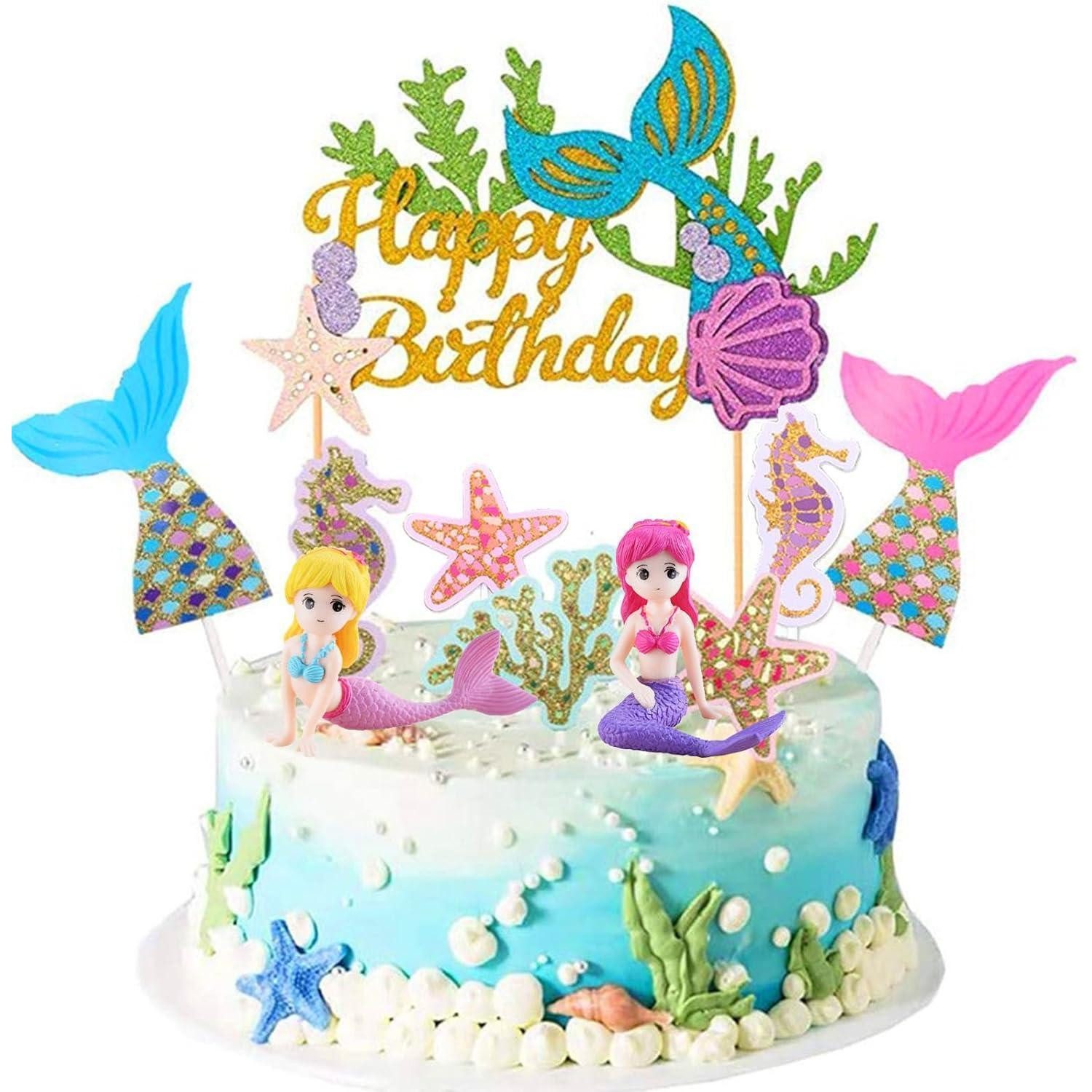 LuxusKollektion Kochbesteck-Set Tortendeko Cake Topper Geburtstag Mädchen 13 Stück Meerjungfrau