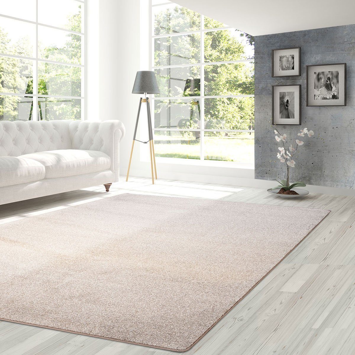 Floordirekt Veloursteppich Lyon Beige, Teppichläufer erhältlich günstig online kaufen