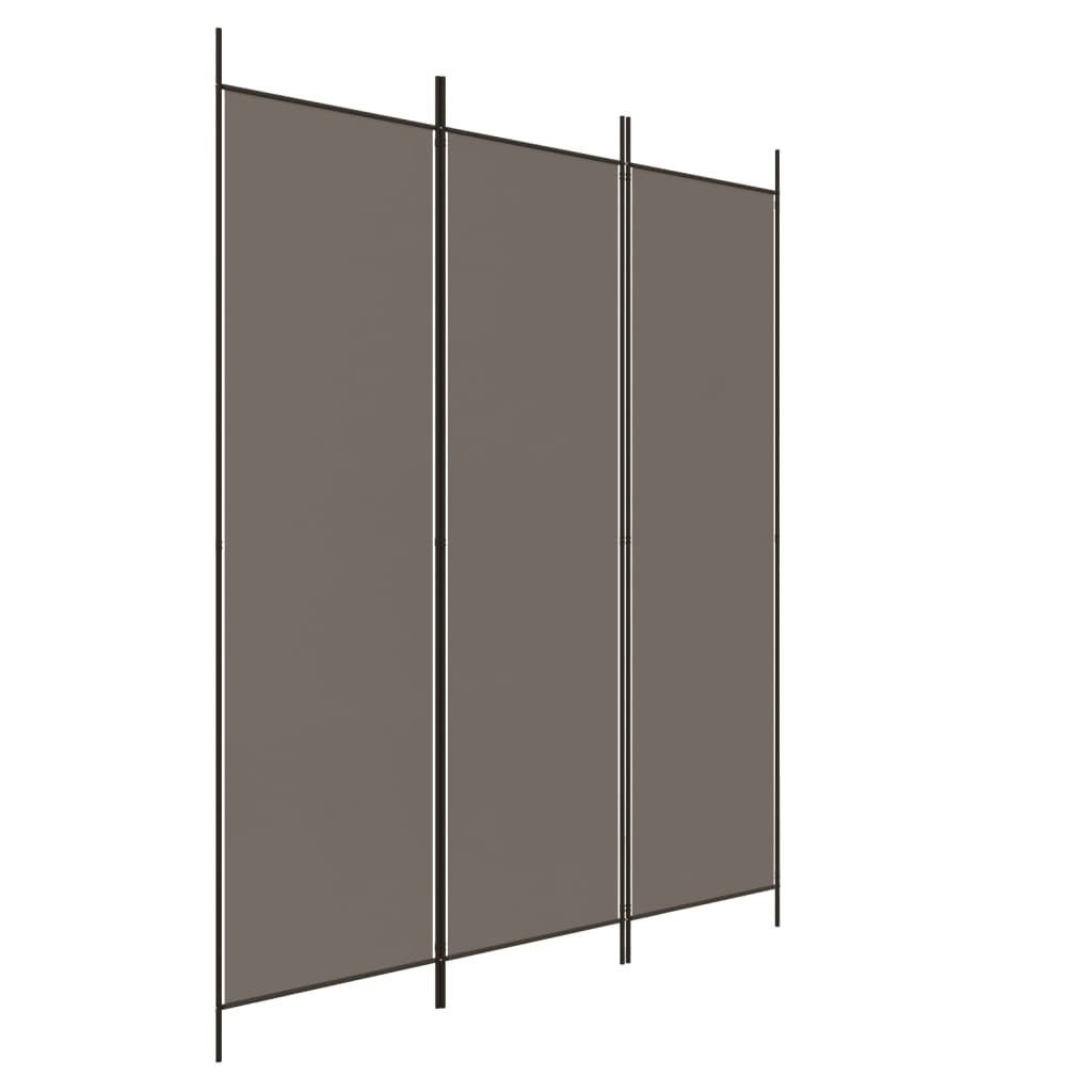 Anthrazit 3-tlg. 1-tlg. cm vidaXL Stoff, Raumteiler Paravent 150x220