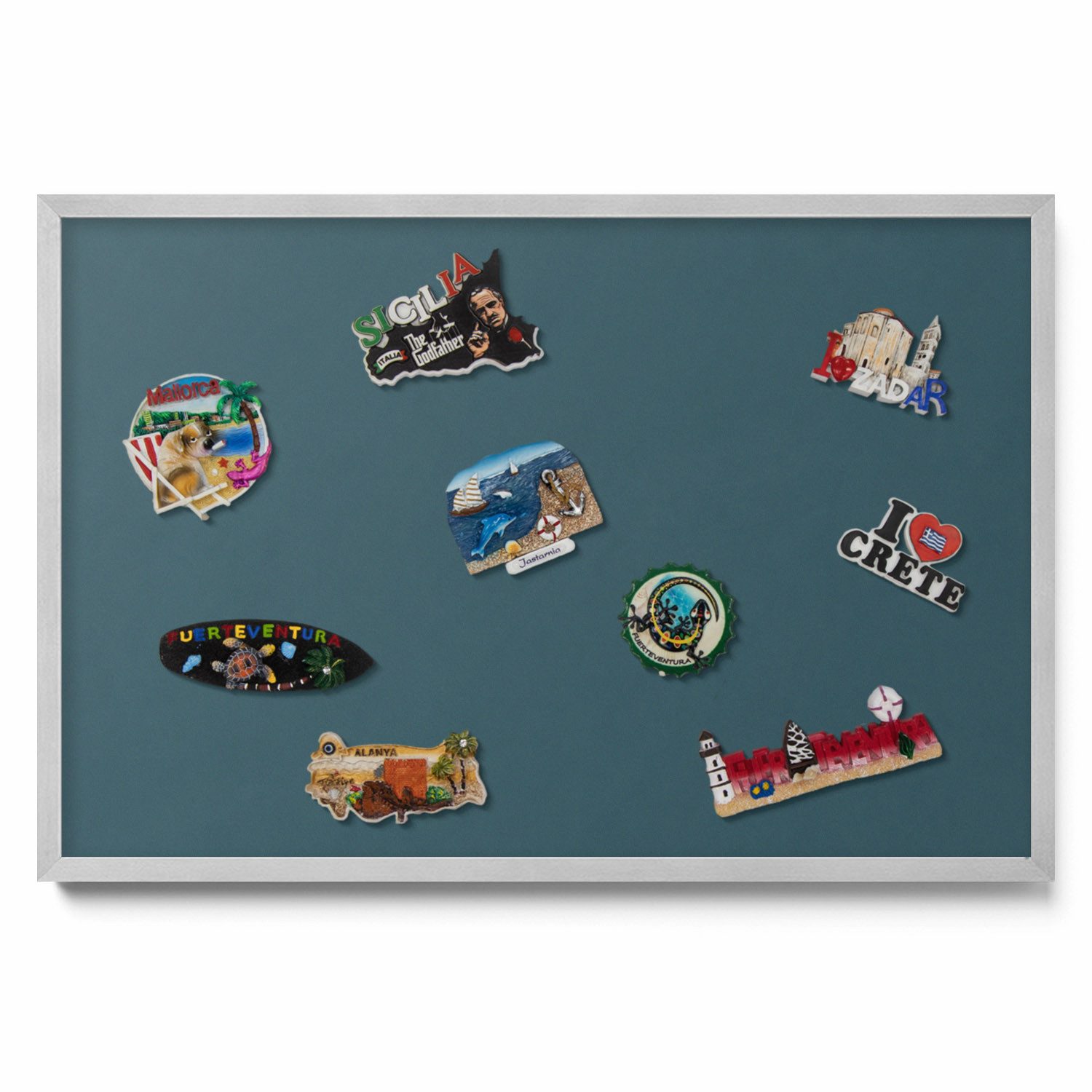 Tulup Magnettafel mit silbernem Rahmen, mit einfarbigem Hintergrund, für Wandmontage, Magnetisches Memoboard Dekorative für Erinnerungen