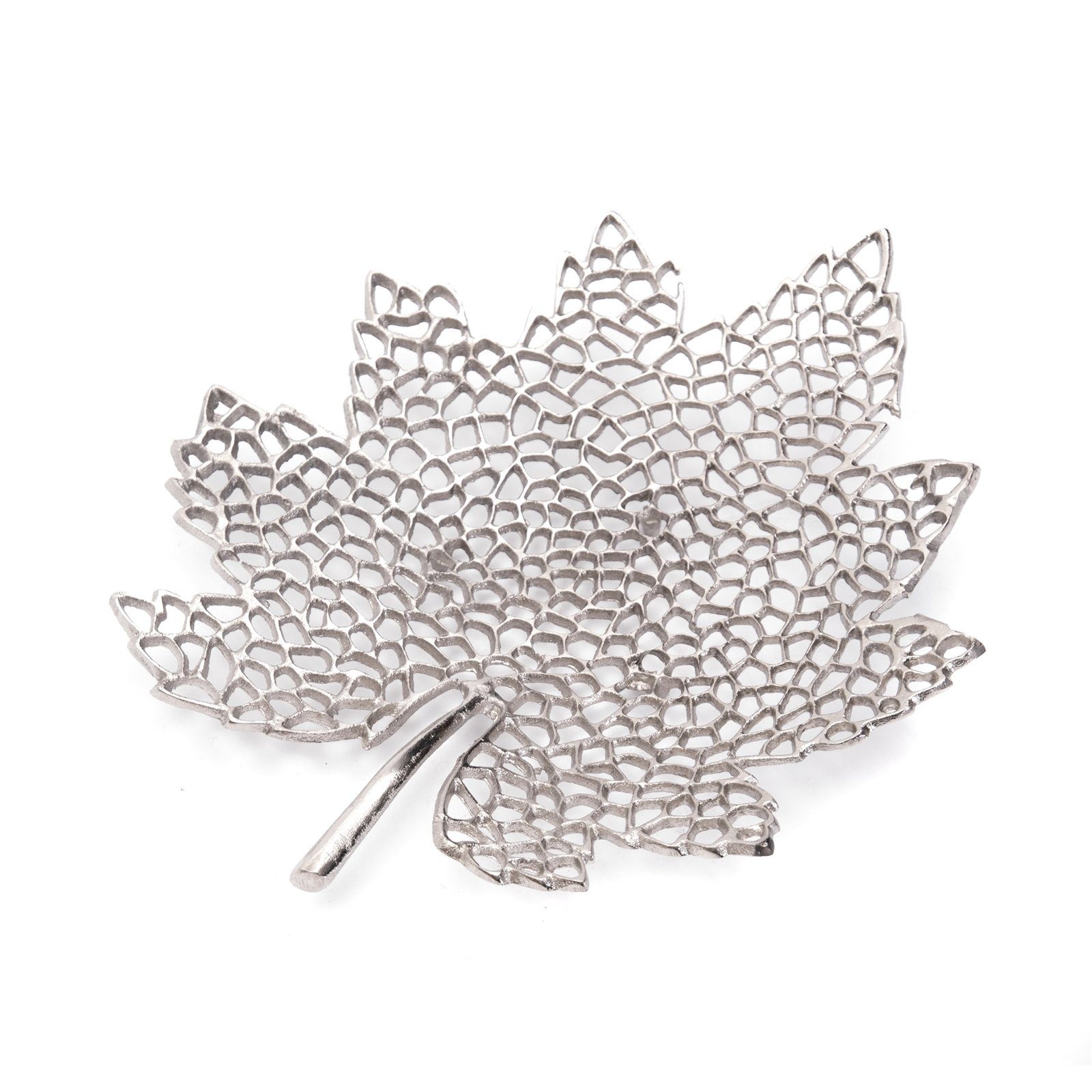 DESIGN DELIGHTS Dekoschale BLATT SCHALE "LEAF", 2 Größen, Metall, Dekoschale silber, Muster: g