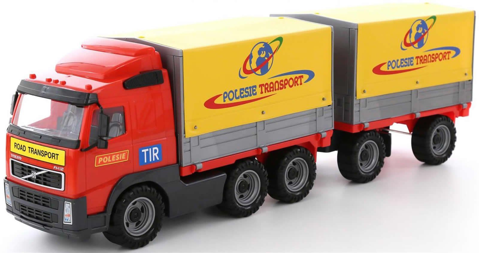WADER QUALITY TOYS Spielzeug-LKW Volvo Lastwagen mit Plane und Anhänger