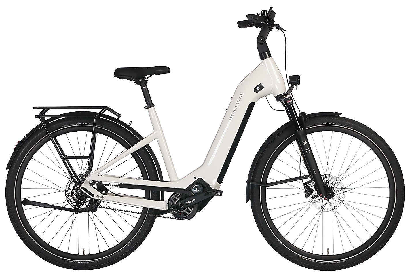 Pegasus E-Bike Pegasus Estremo EVO 9 Belt Damen 700 Wh weiß 2025, 9 Gang, Getriebeschaltung, Pinion MGU E1.9, 700 Wh