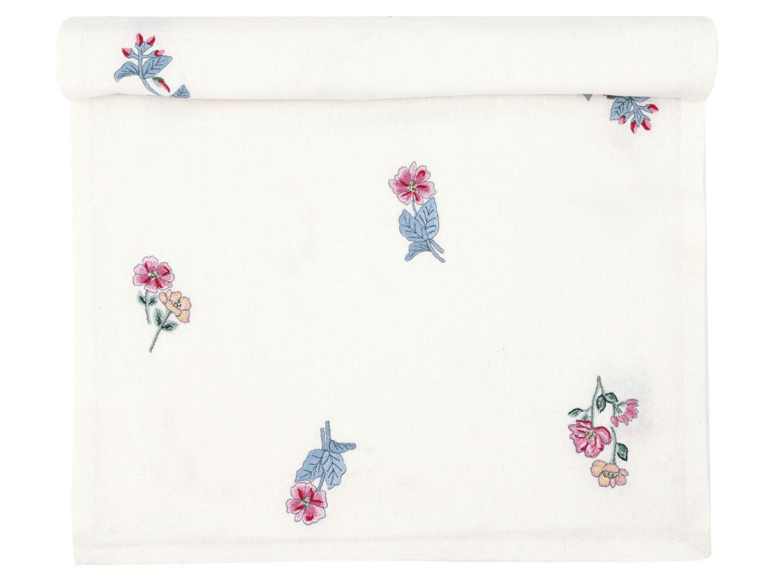 Greengate Tischdecke Portia Tischläufer white 140x45cm