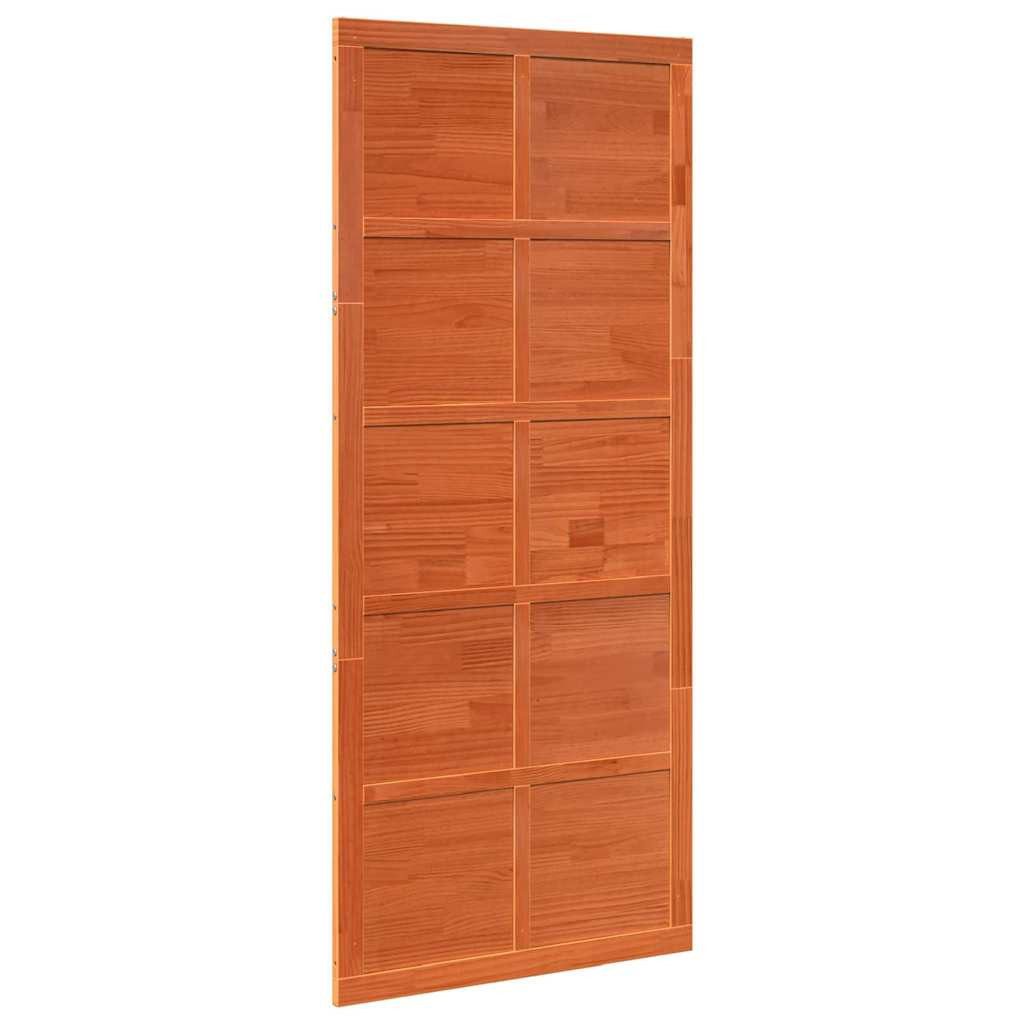 vidaXL Schiebetür Scheunentür Braun Massivholz Kiefer günstig online kaufen