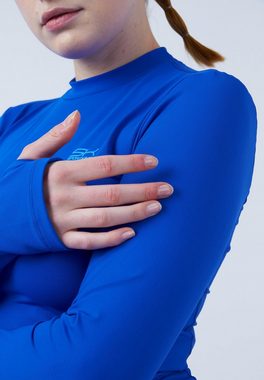 SPORTKIND Funktionsshirt Tennis Langarmshirt High-Neck Damen & Mädchen kobaltblau