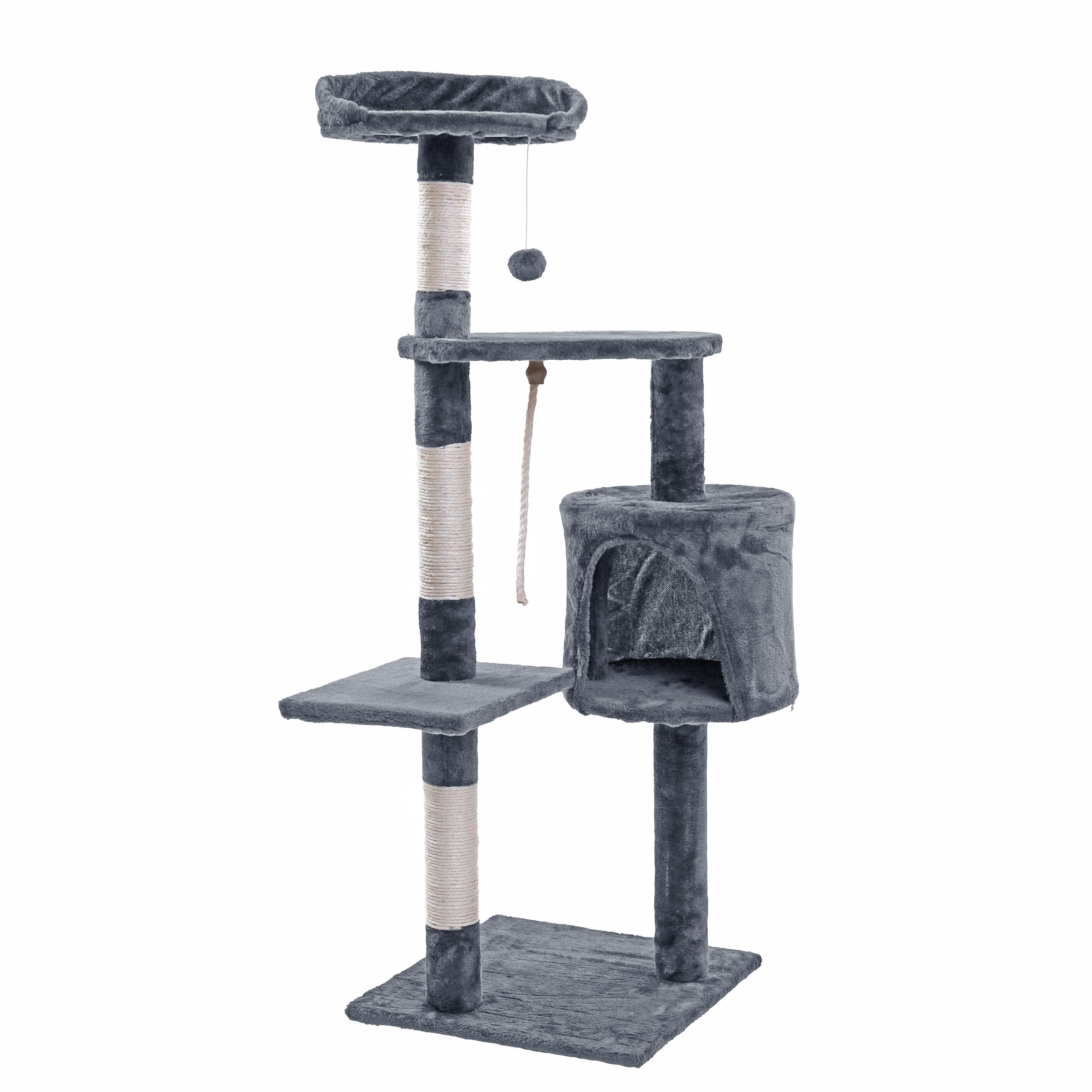 Kratzbaum Katzenbaum Katzenkratzbaum 112 cm Kletterbaum Spielbaum Hellgrau