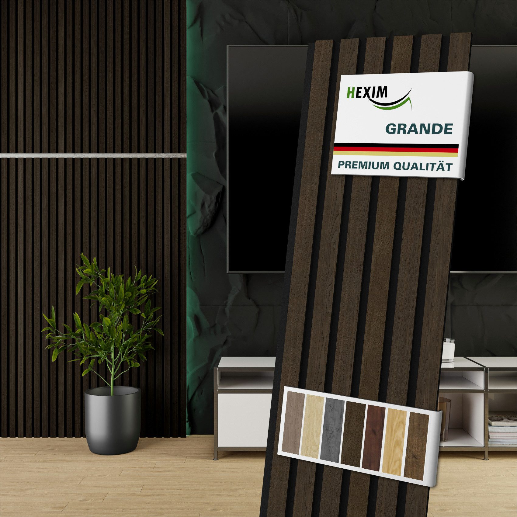 Hexim Wandpaneel, (Akustikpaneele Holz 140x30cm Grande günstig online kaufen