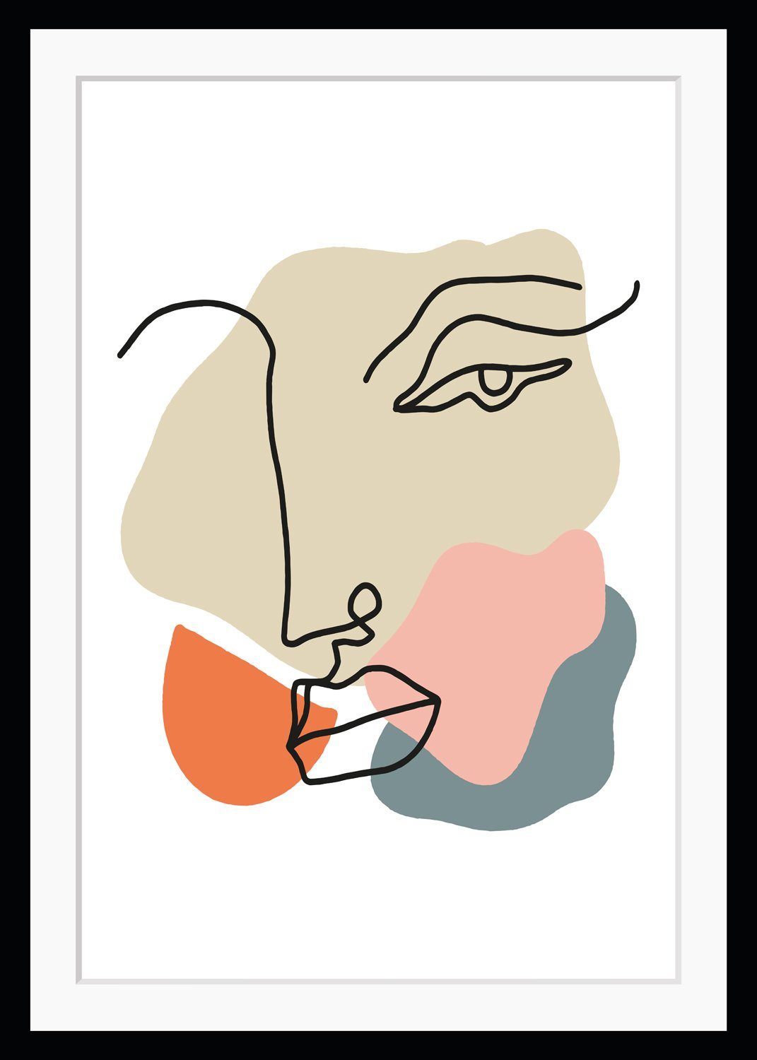 queence Bild Dean, Abstrakt, Figuren, Картина, Gesicht, Kunst, HD Premium Плакат-Druck inkl. Holzrahmen