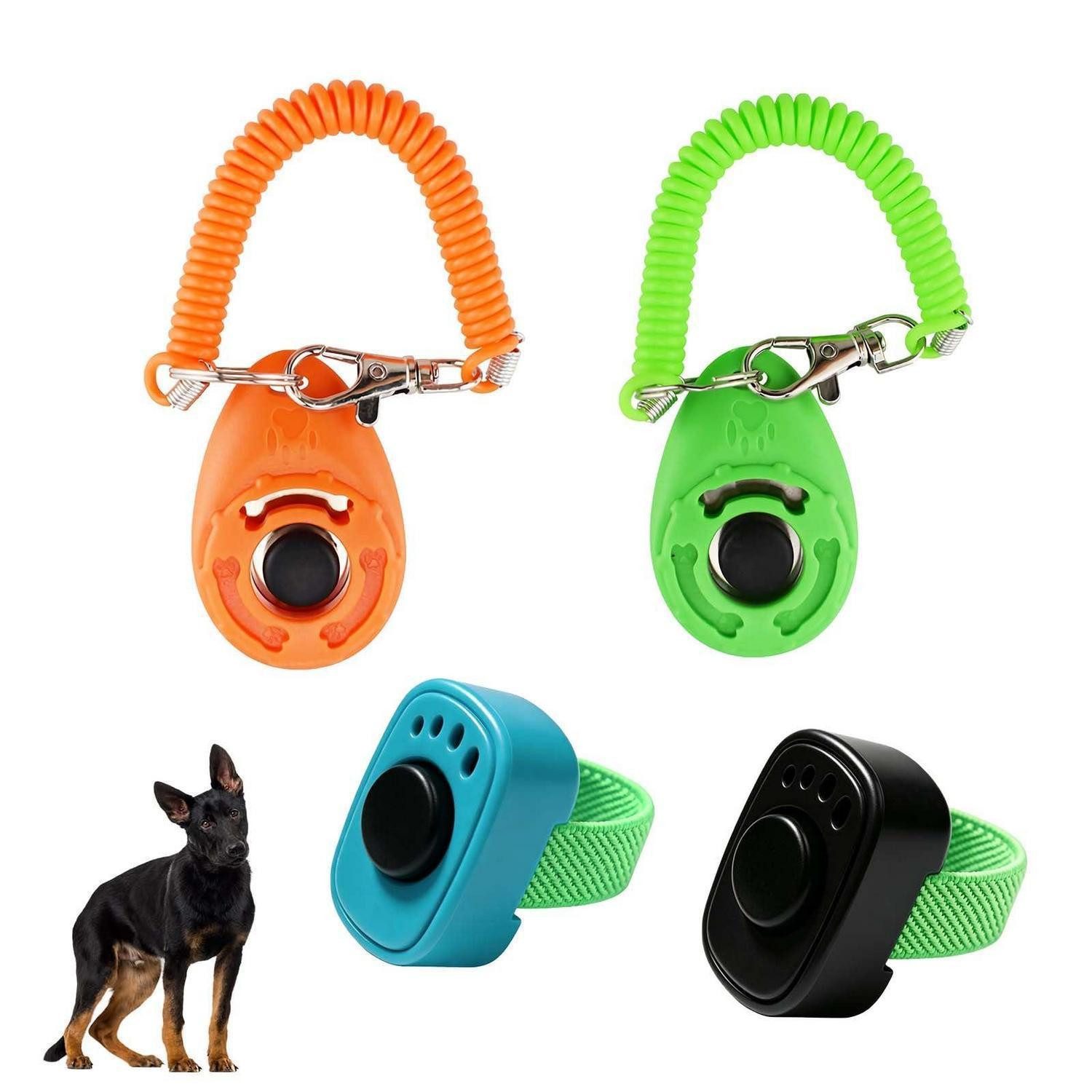 LuxusKollektion Klicker Clicker-Set Haustiertraining 4 Stk. mit Handschlaufe