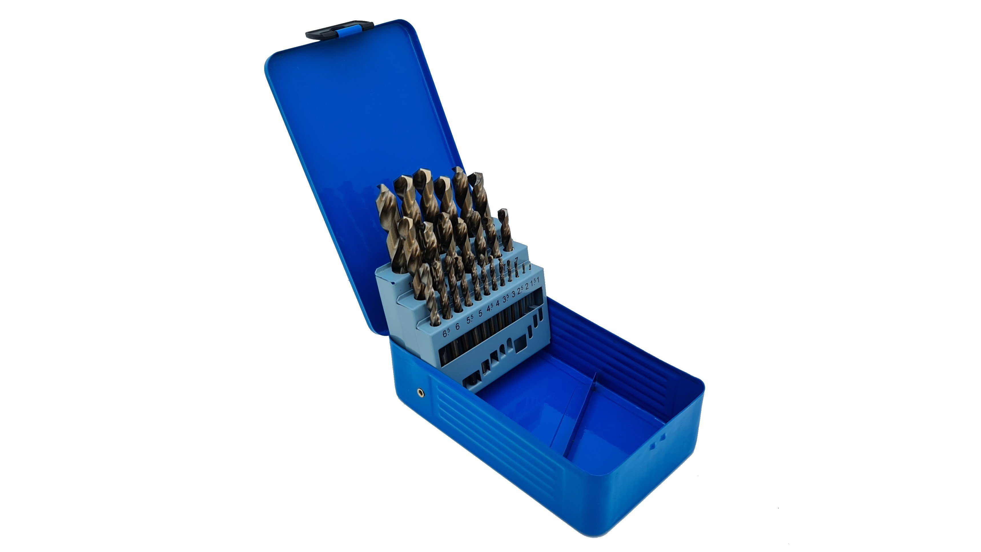 PeTools Metallbohrer 25 tlg. Edelstahl-Bohrerset (1-13mm) HSS-E Co5 Kobalt Cobalt Spiral-Bohrer VA, (25-tlg), HSS-E kobaltlegiert (Co5)