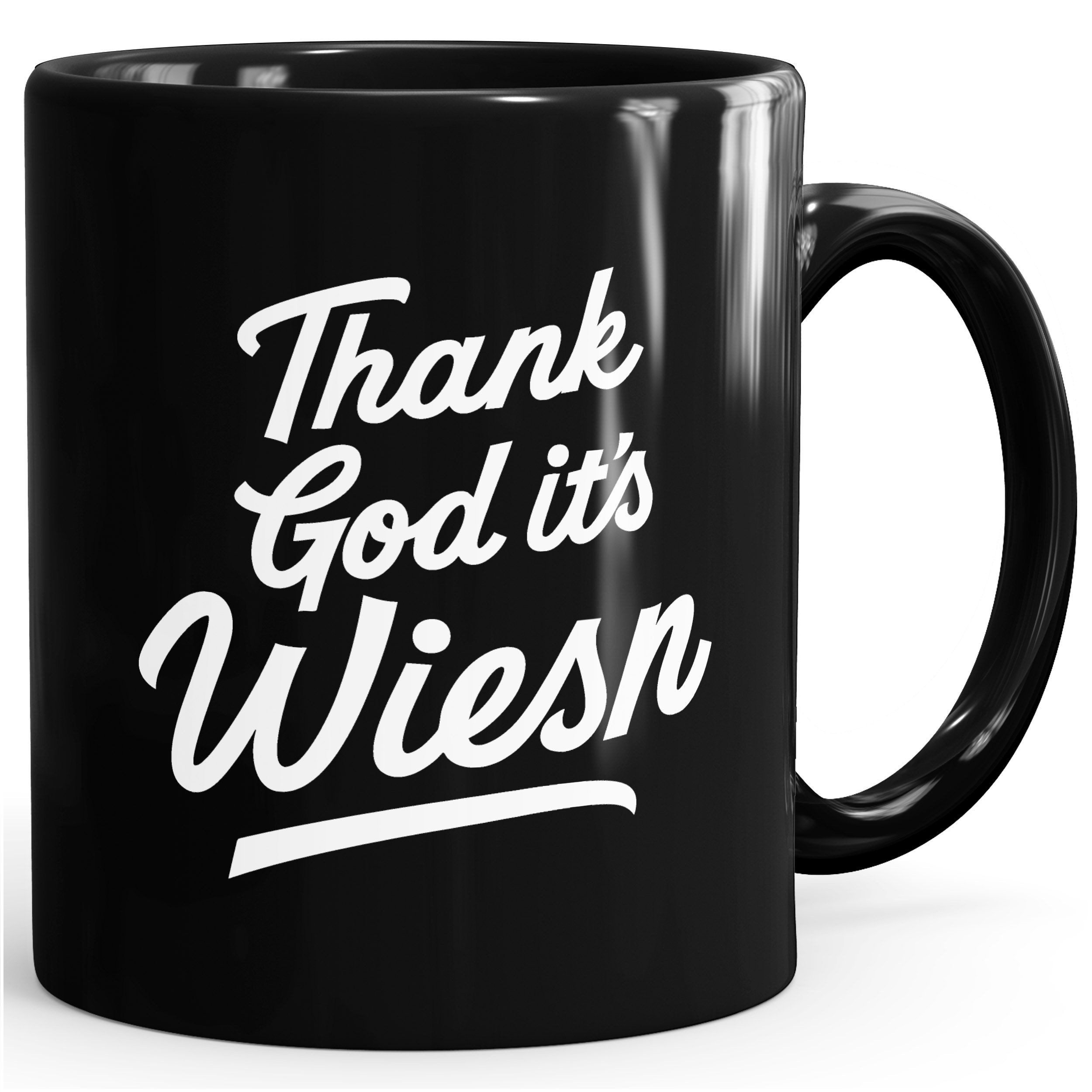 MoonWorks Tasse Tasse Spruch – Thank god it's Wiesn – für das Oktoberfest Bier, Keramik